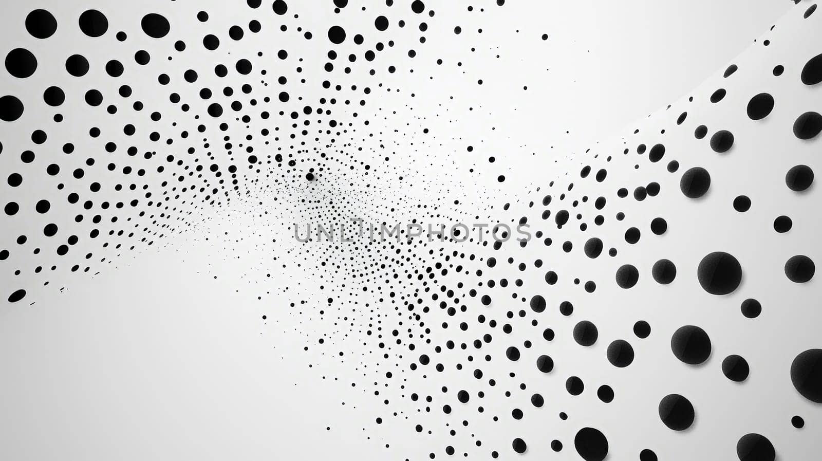 A simple and elegant design featuring a white quotation mark centered within a field of black dots. The minimalistic layout utilizes whitespace and negative space to emphasize the quote, creating a clean and modern aesthetic.