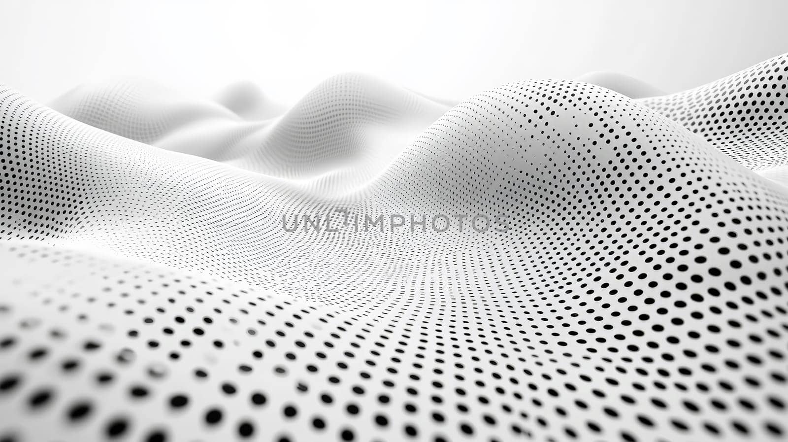 A simple and elegant design featuring a white quotation mark centered within a field of black dots. The minimalistic layout utilizes whitespace and negative space to emphasize the quote, creating a clean and modern aesthetic.
