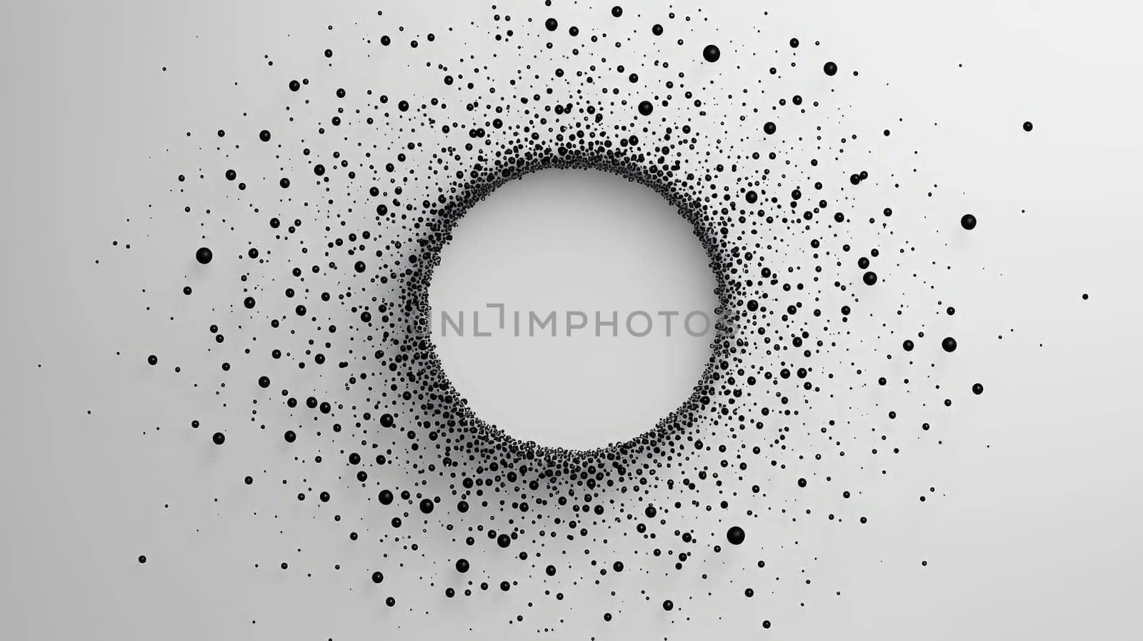A simple and elegant design featuring a white quotation mark centered within a field of black dots. The minimalistic layout utilizes whitespace and negative space to emphasize the quote, creating a clean and modern aesthetic.