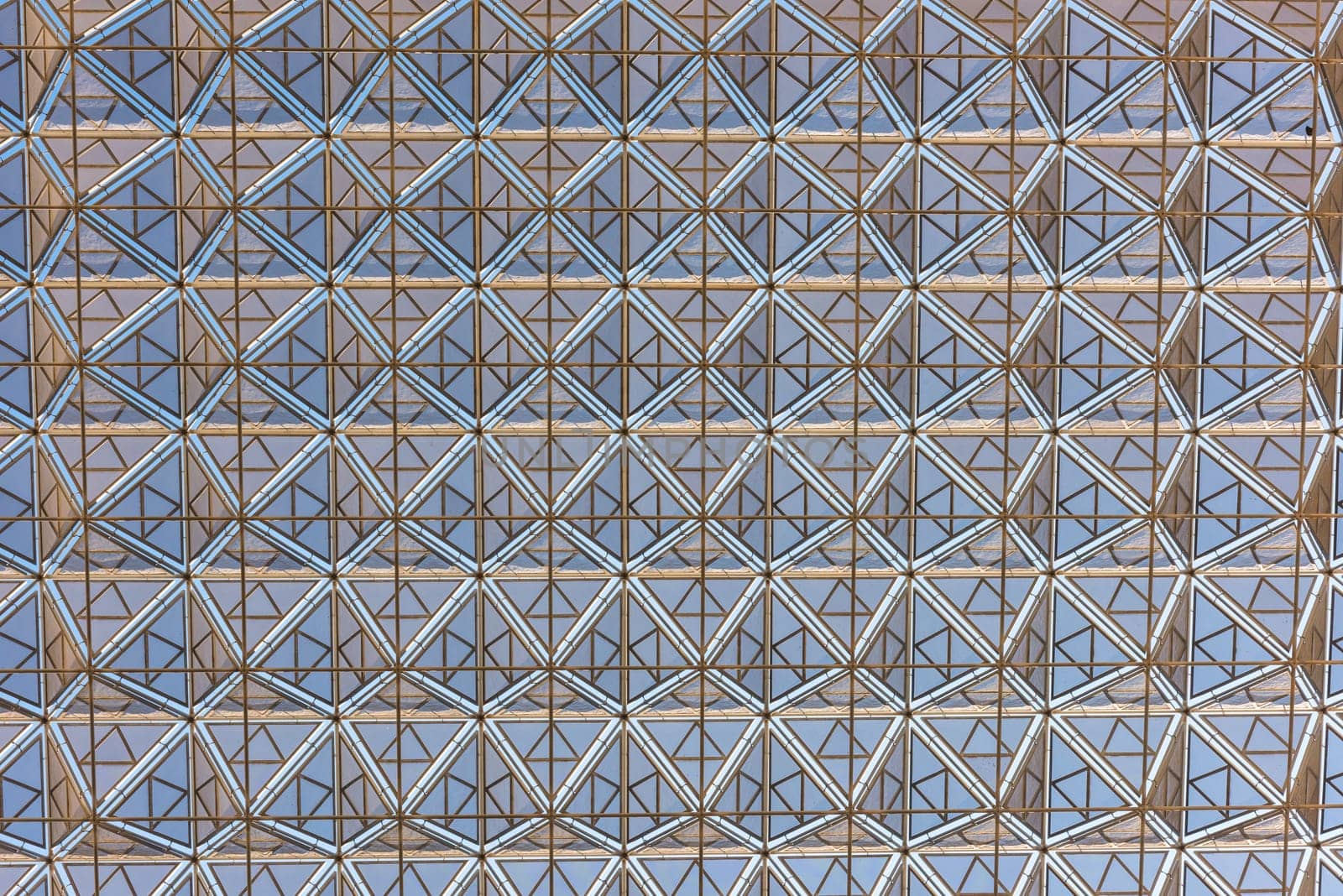 Modern building roof geometric design background. Horizontal shot