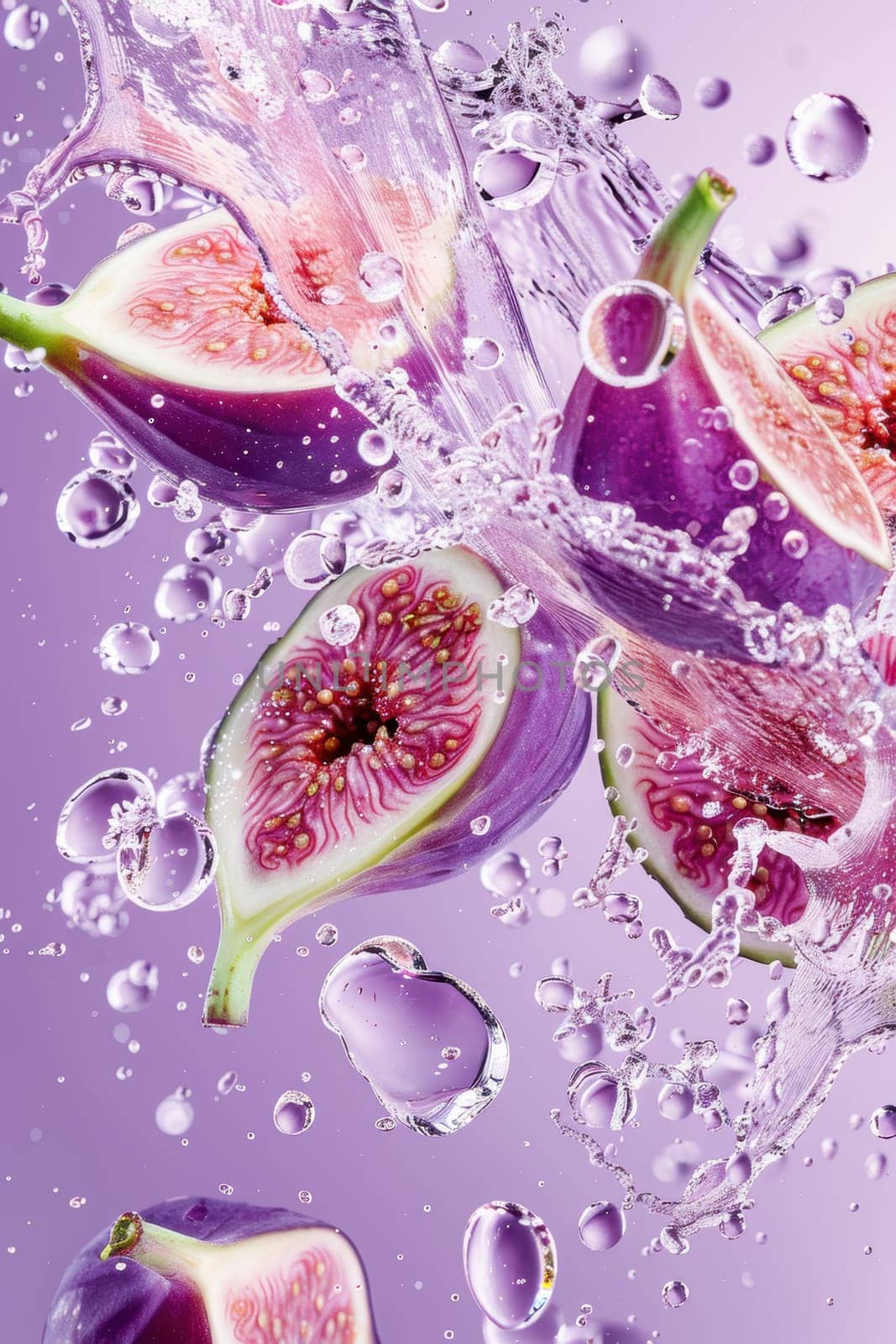 Several figs and purple fig juice . AI generative.