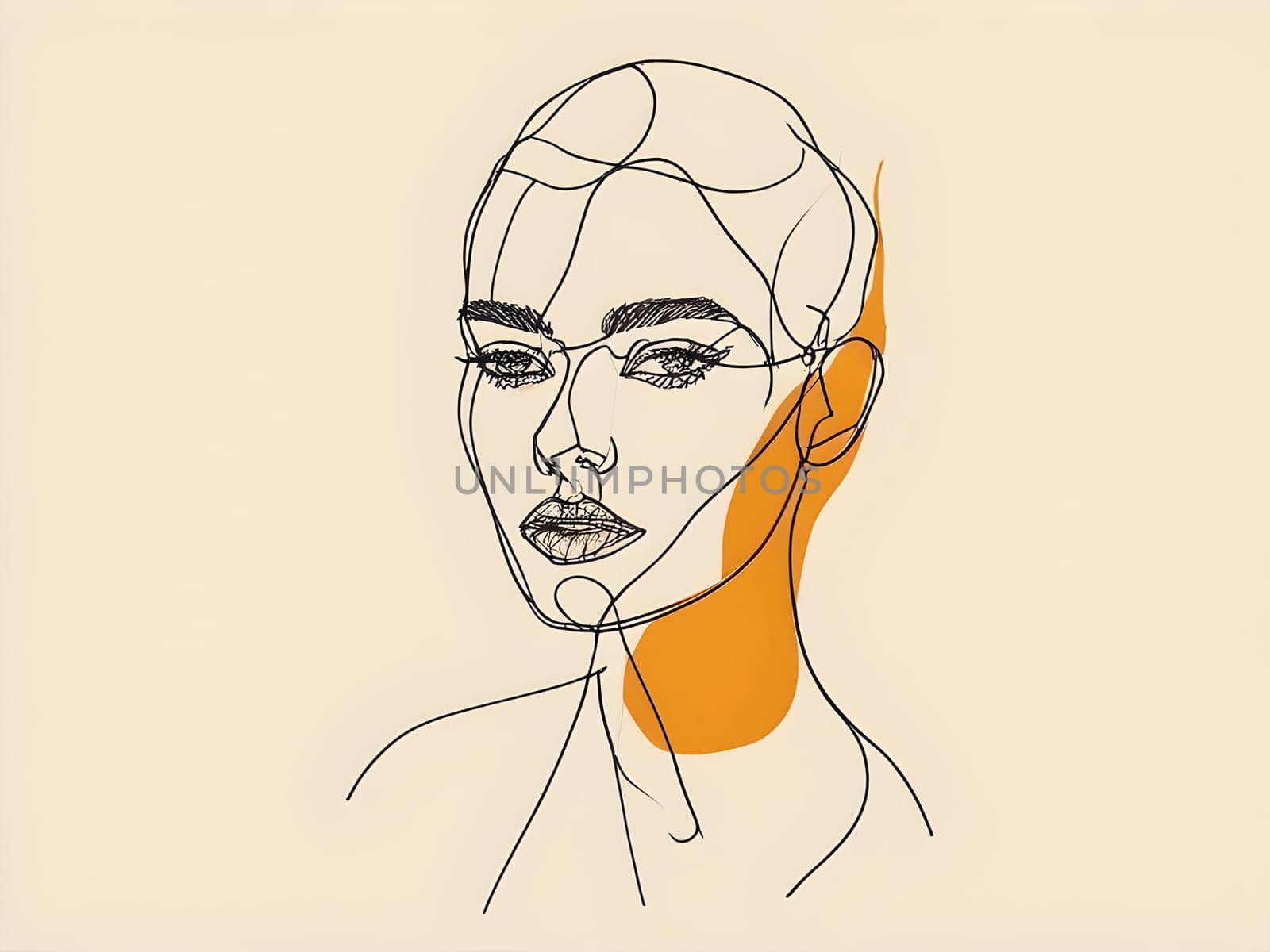Abstract art of woman lines shape