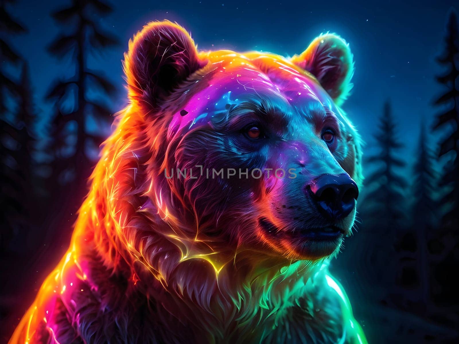 Abstract portrait of beautiful bear