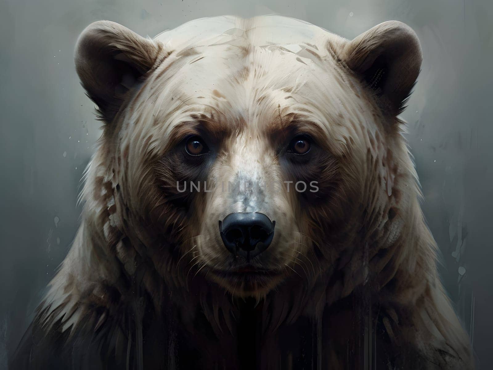 Abstract portrait of beautiful bear