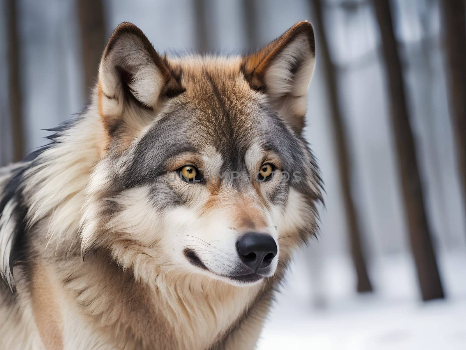 Abstract portrait of beautiful wolf