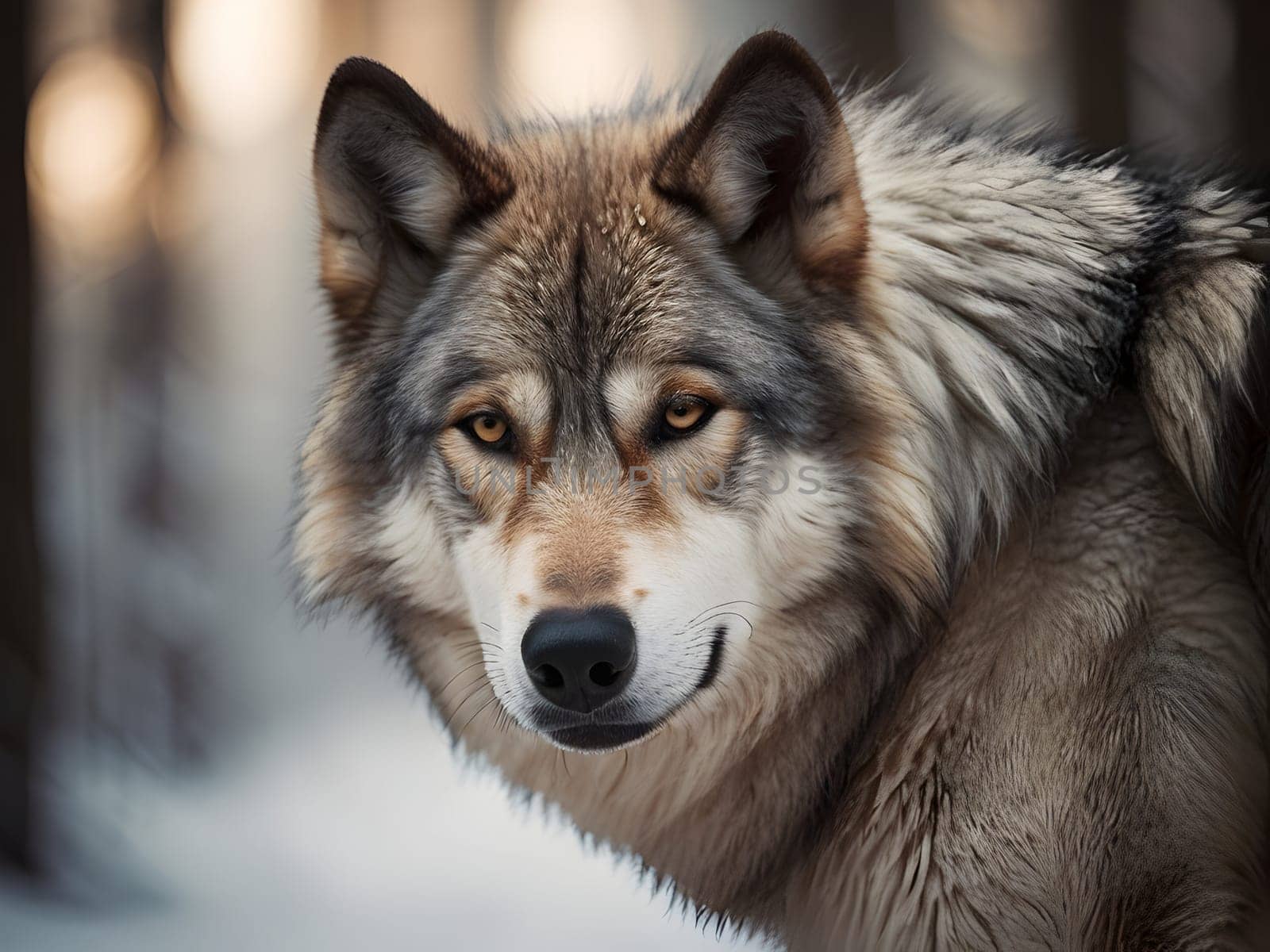 Abstract portrait of beautiful wolf