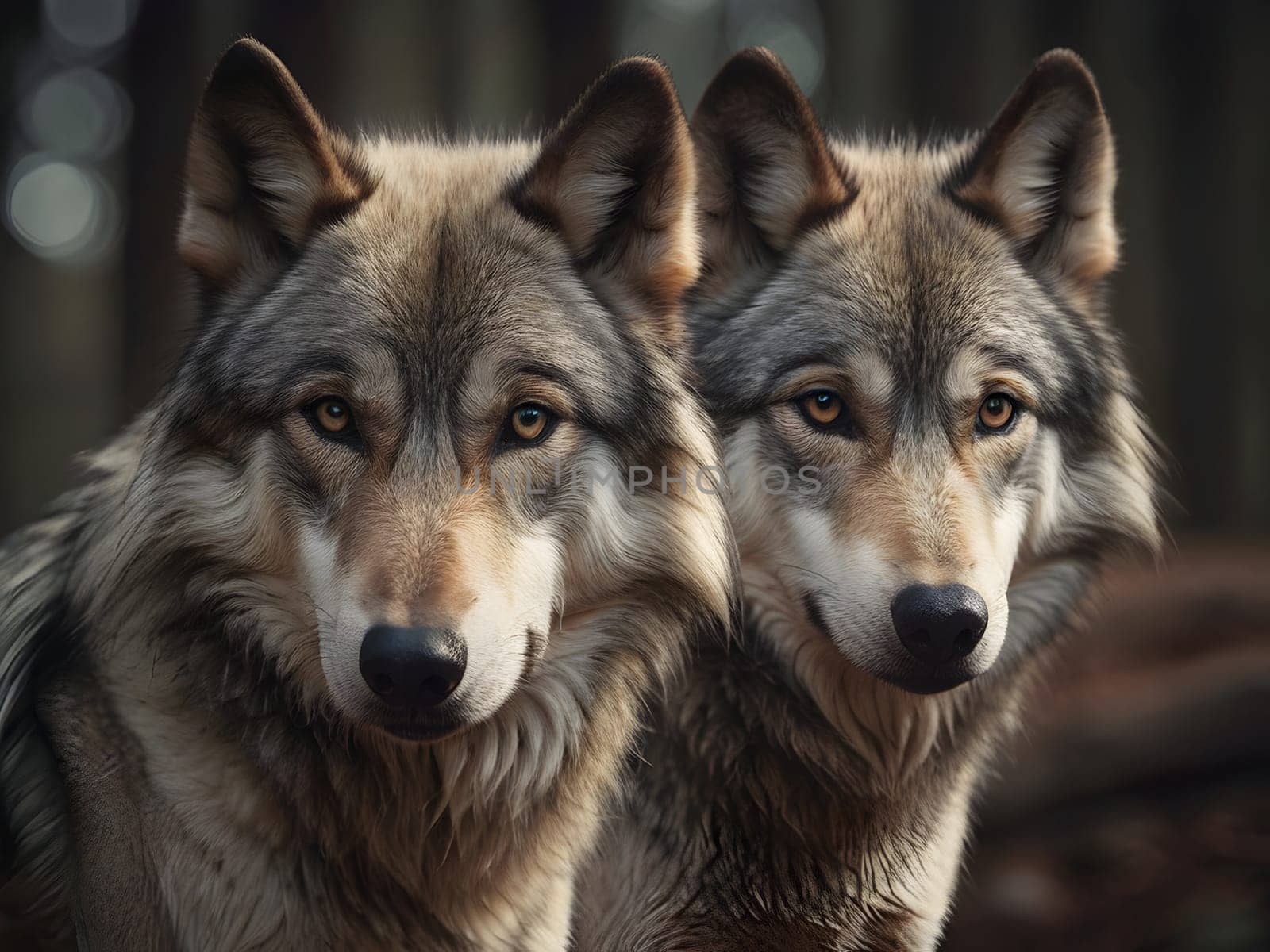 Abstract portrait of beautiful wolf