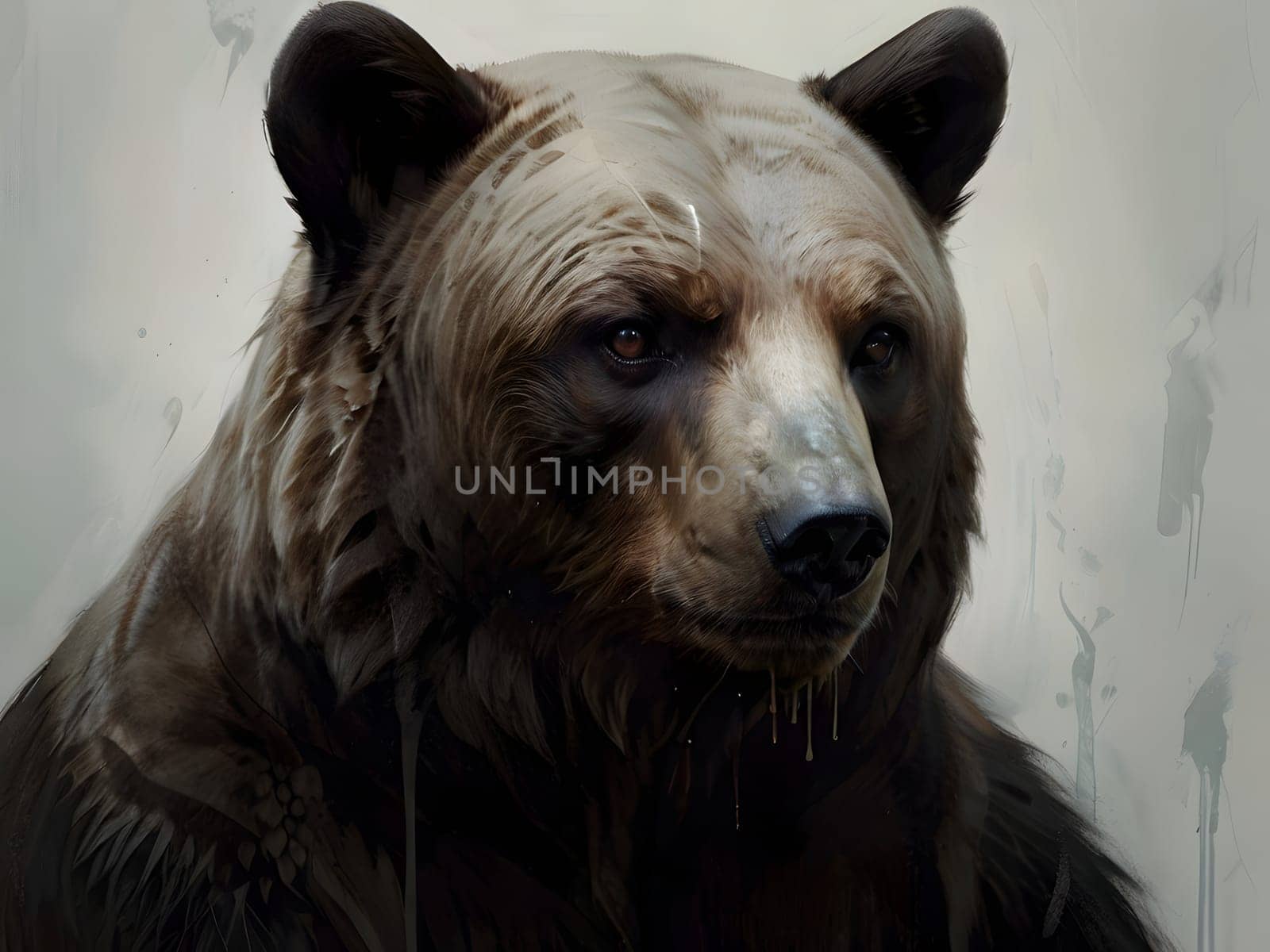 Abstract portrait of beautiful bear