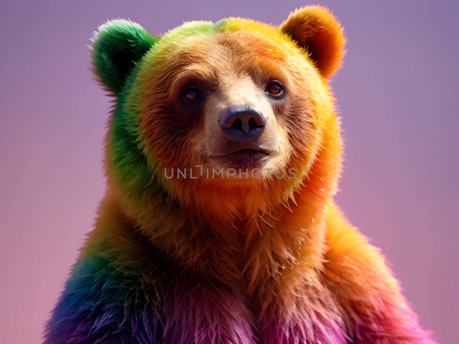 Abstract portrait of beautiful bear