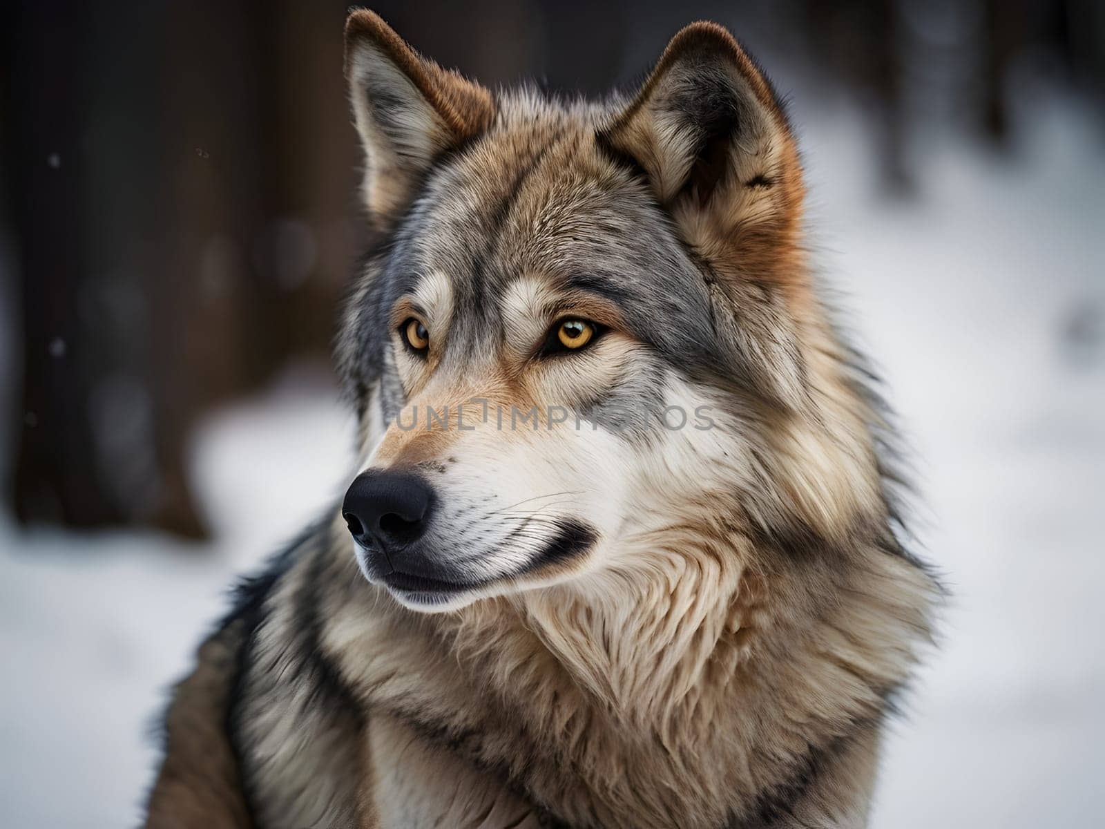 Abstract portrait of beautiful wolf