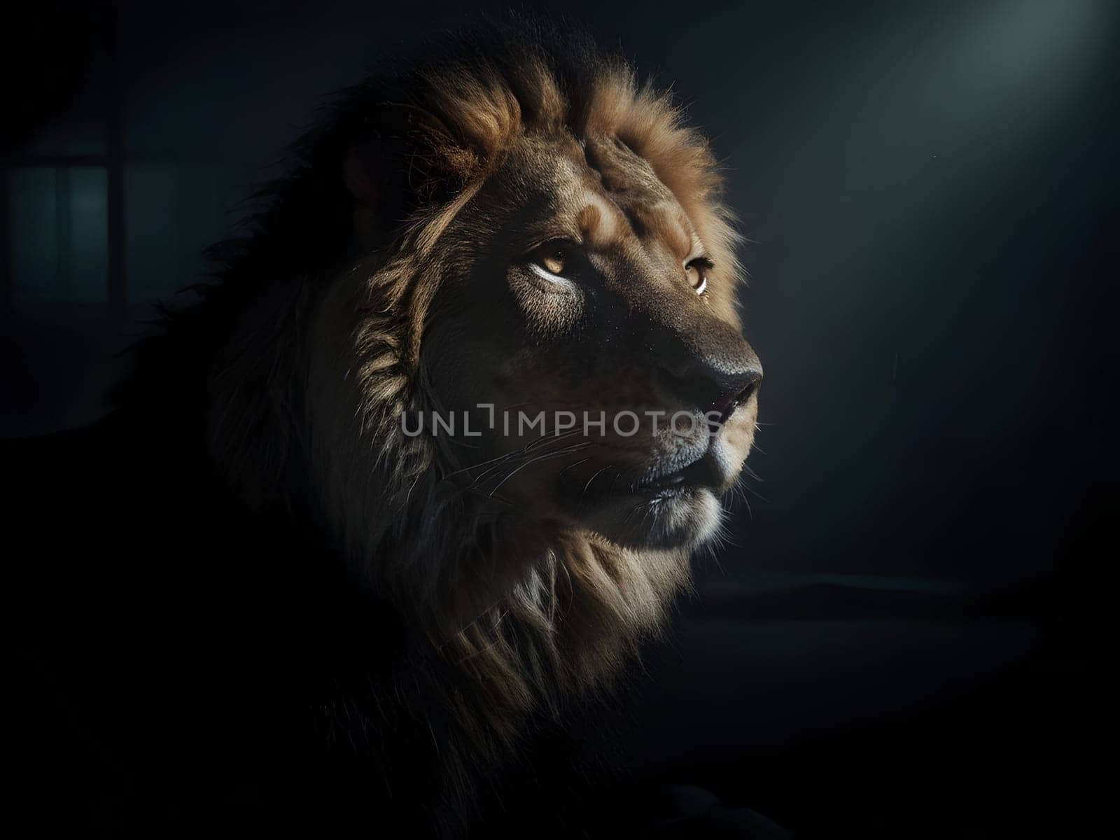 Abstract portrait of beautiful lion
