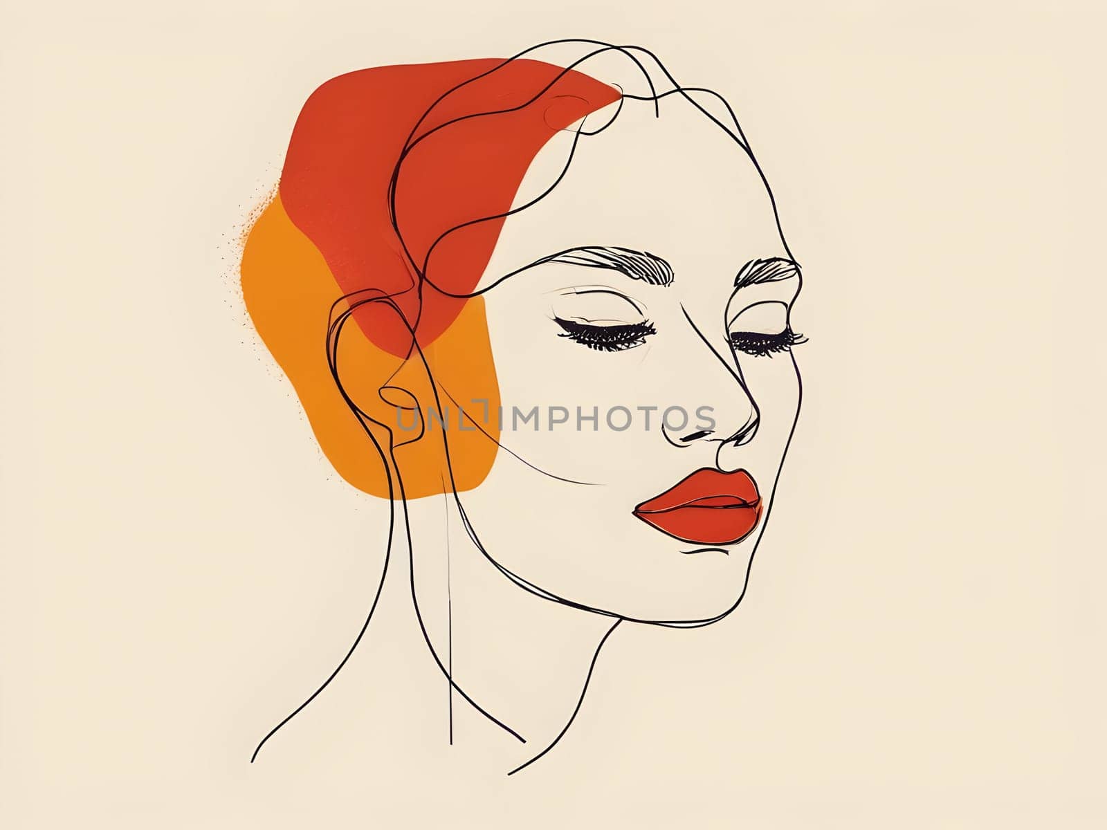 Abstract art of woman lines shape