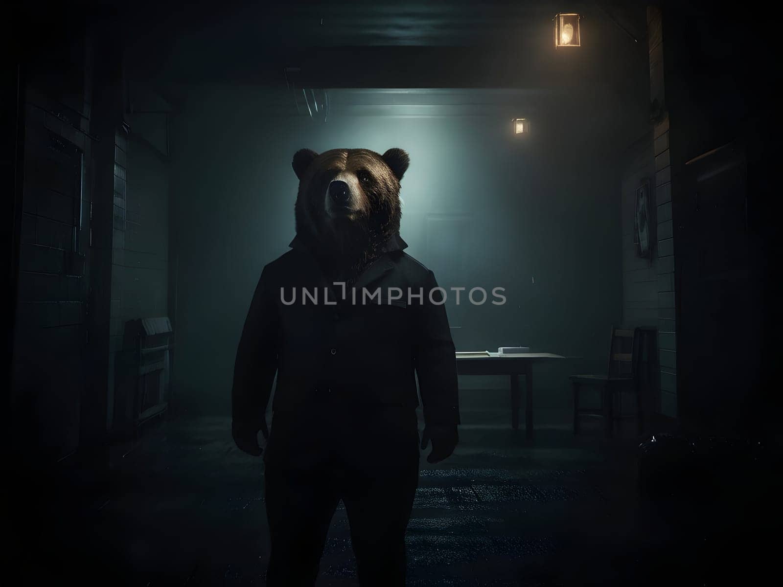 Abstract portrait of beautiful bear