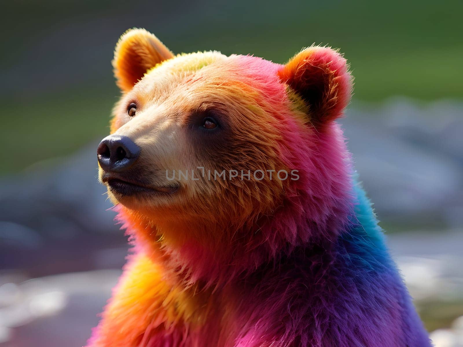 Abstract portrait of beautiful bear