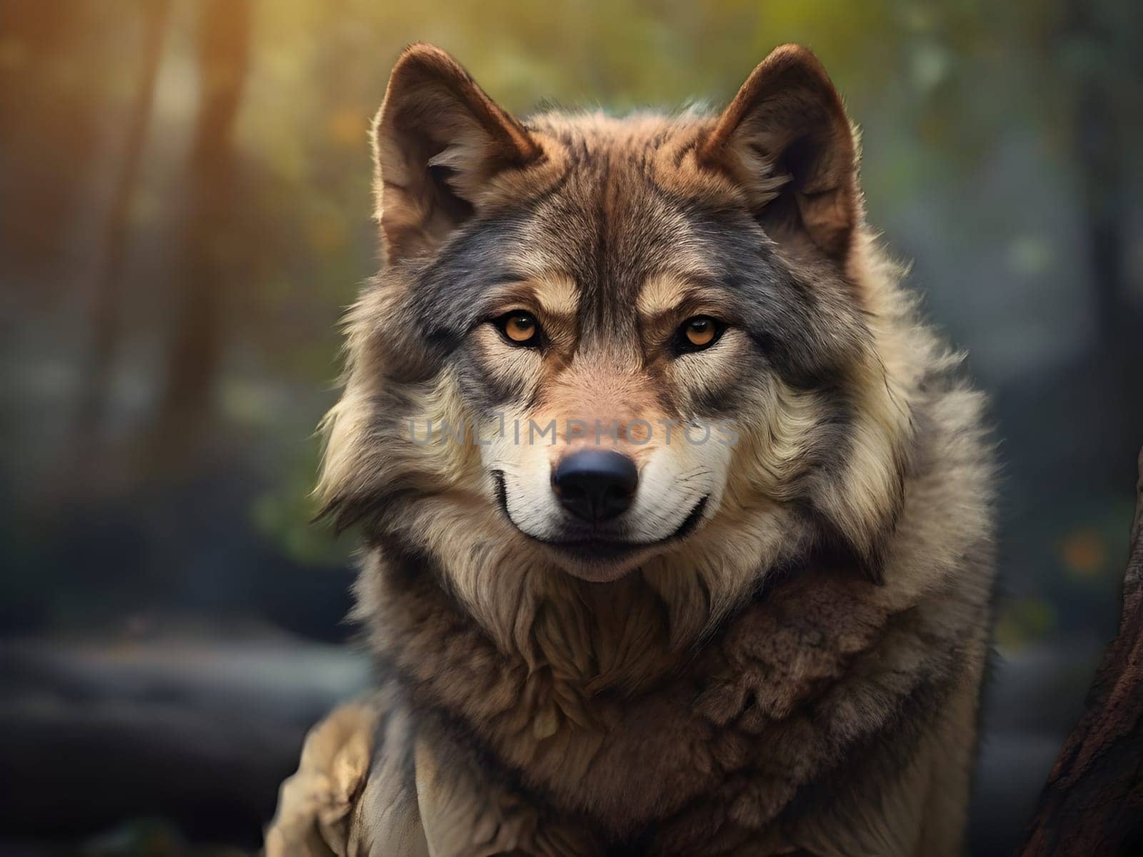 Abstract portrait of beautiful wolf