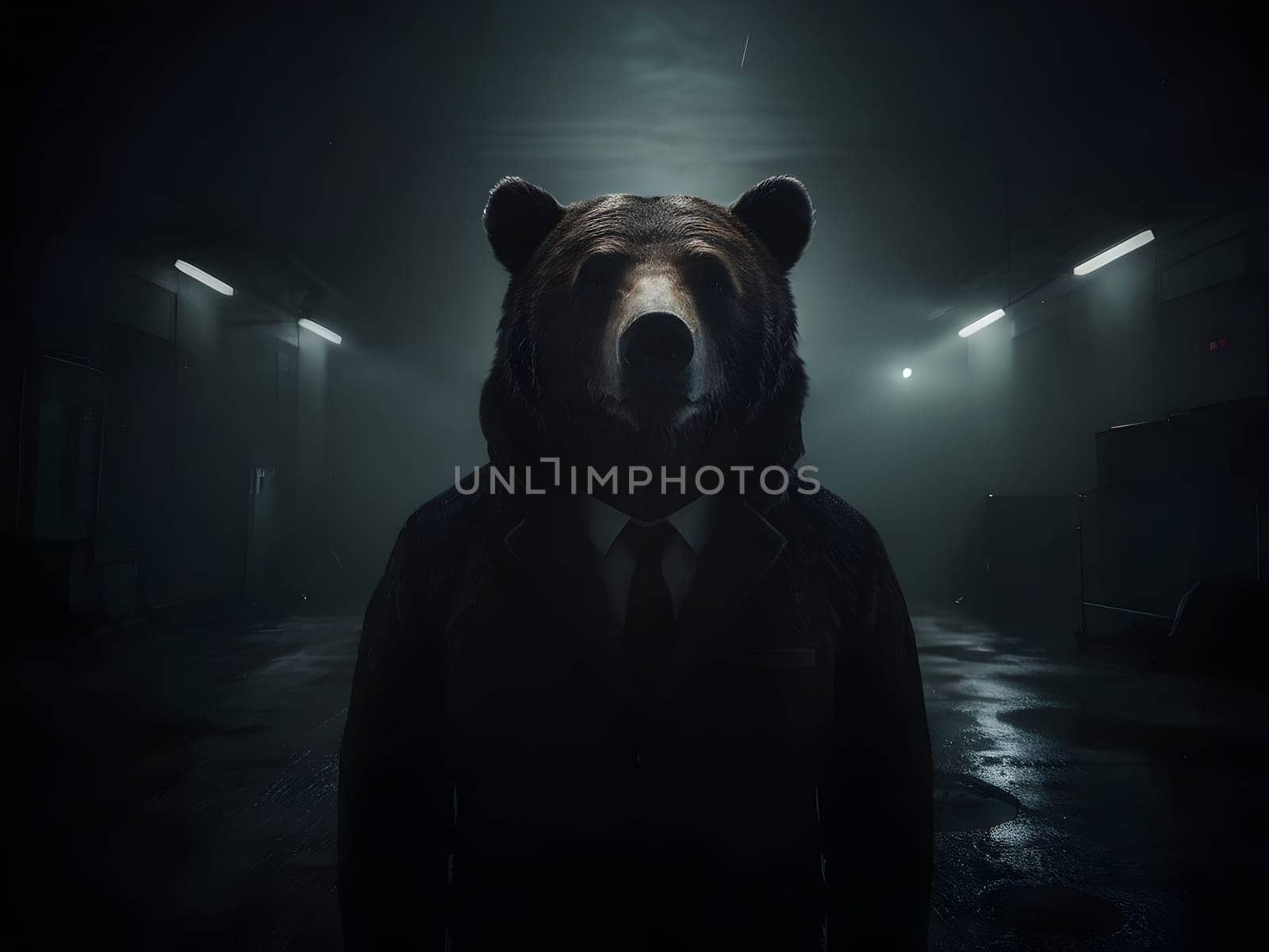 Abstract portrait of beautiful bear