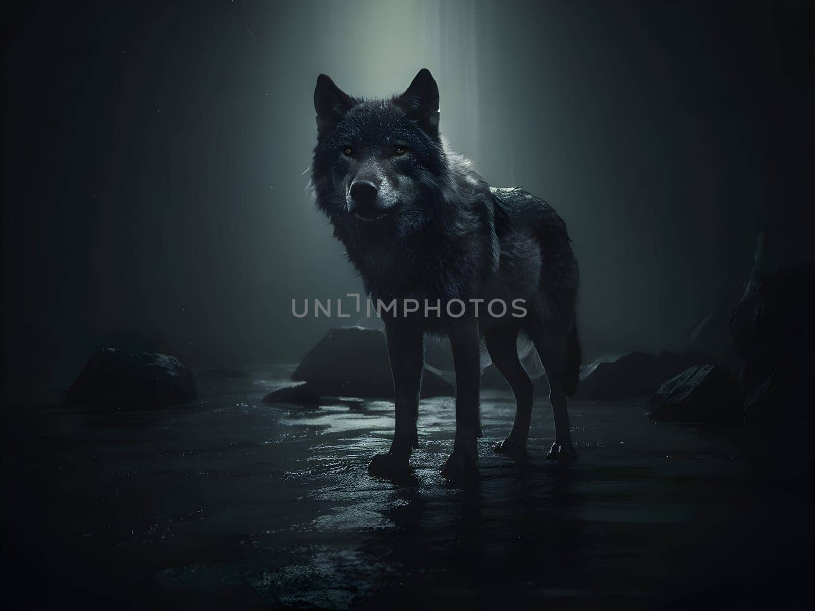 Abstract portrait of beautiful wolf