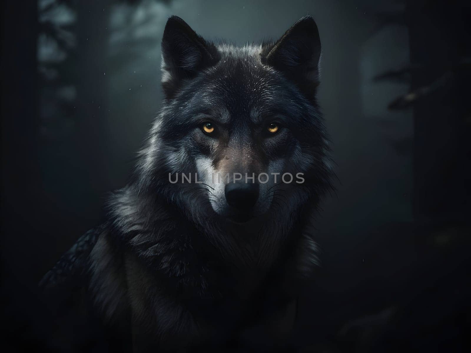Abstract portrait of beautiful wolf