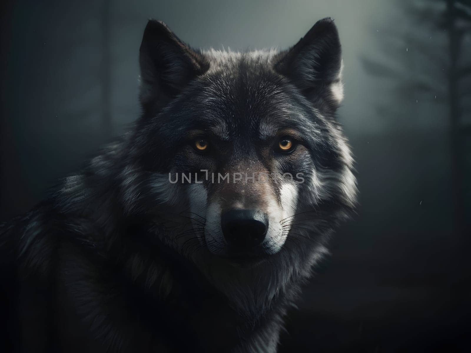 Abstract portrait of beautiful wolf