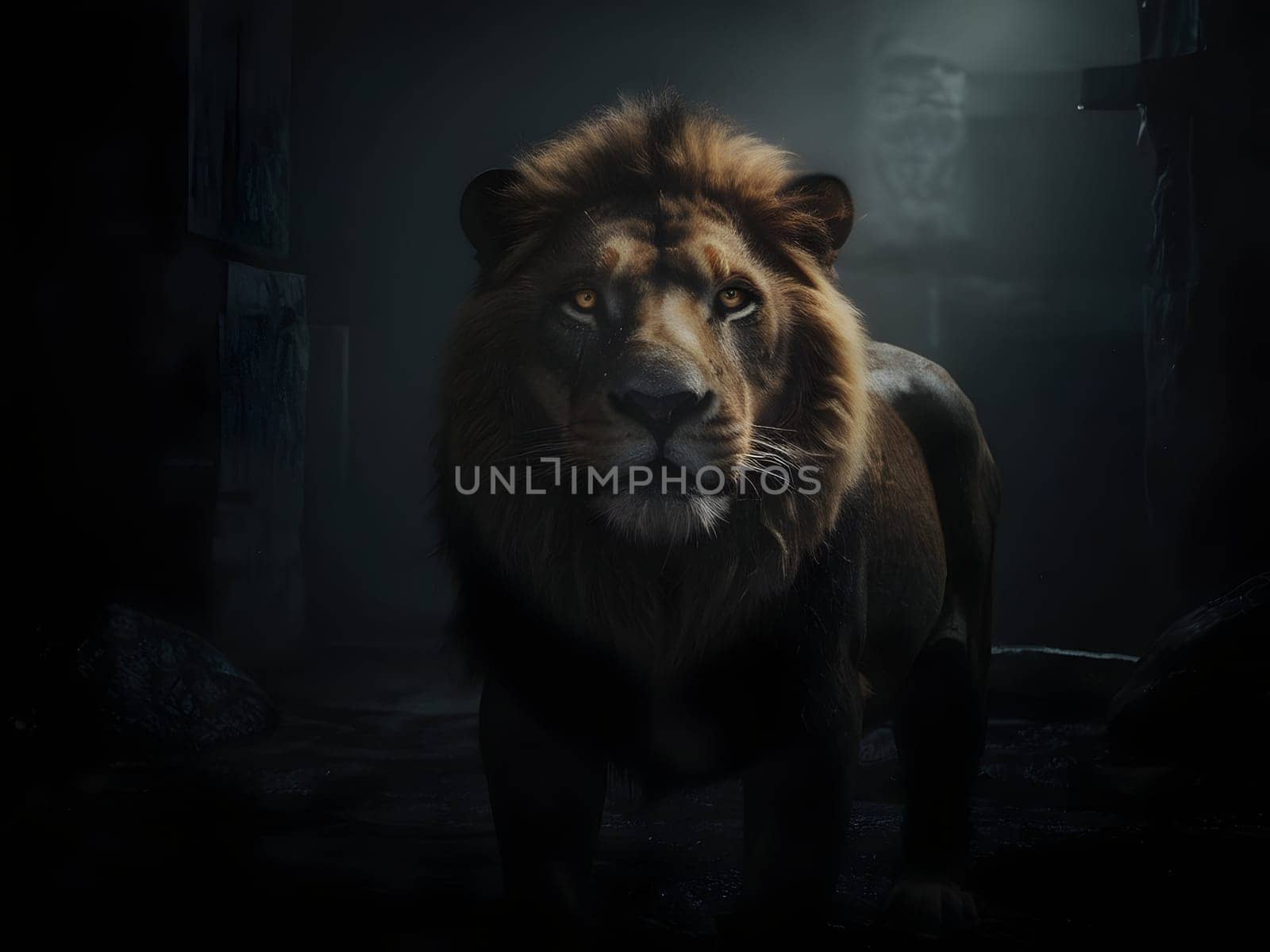 Abstract portrait of beautiful lion