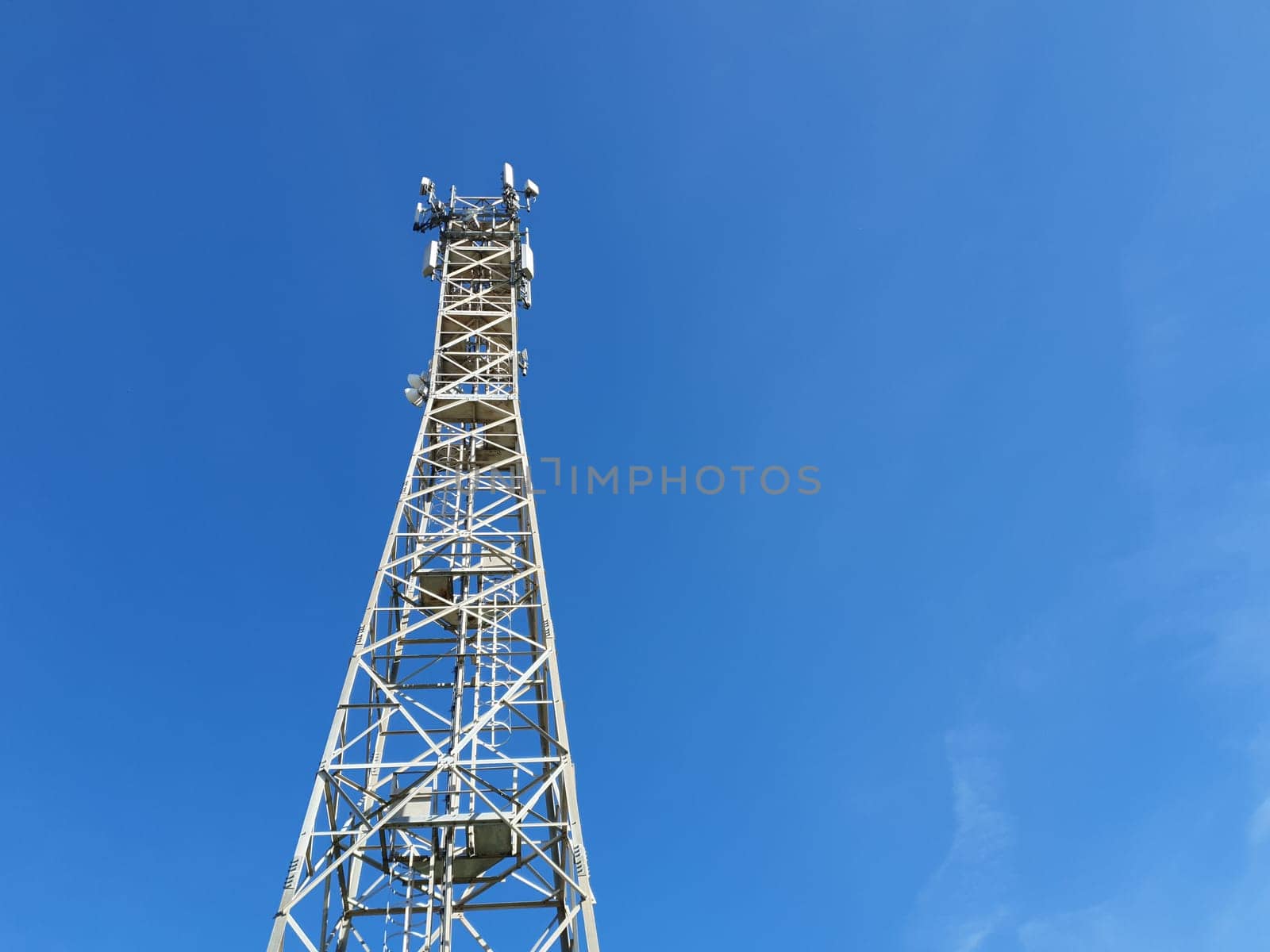 communication tower radio mast with antenna aerial