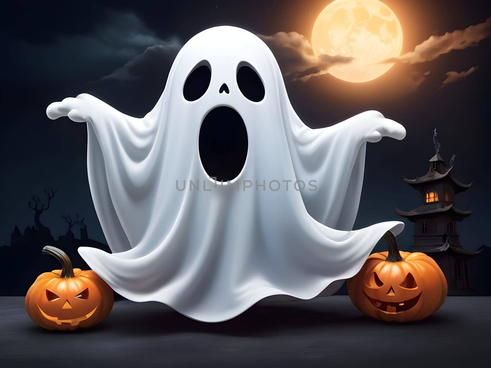 Funny and cute Halloween ghost