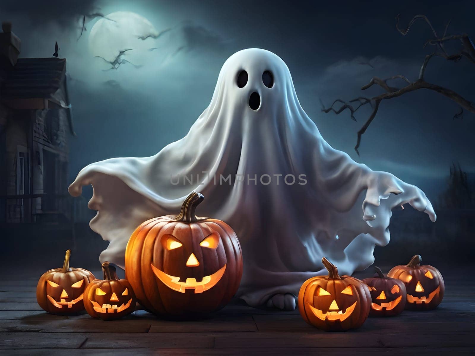 Funny and cute Halloween ghost