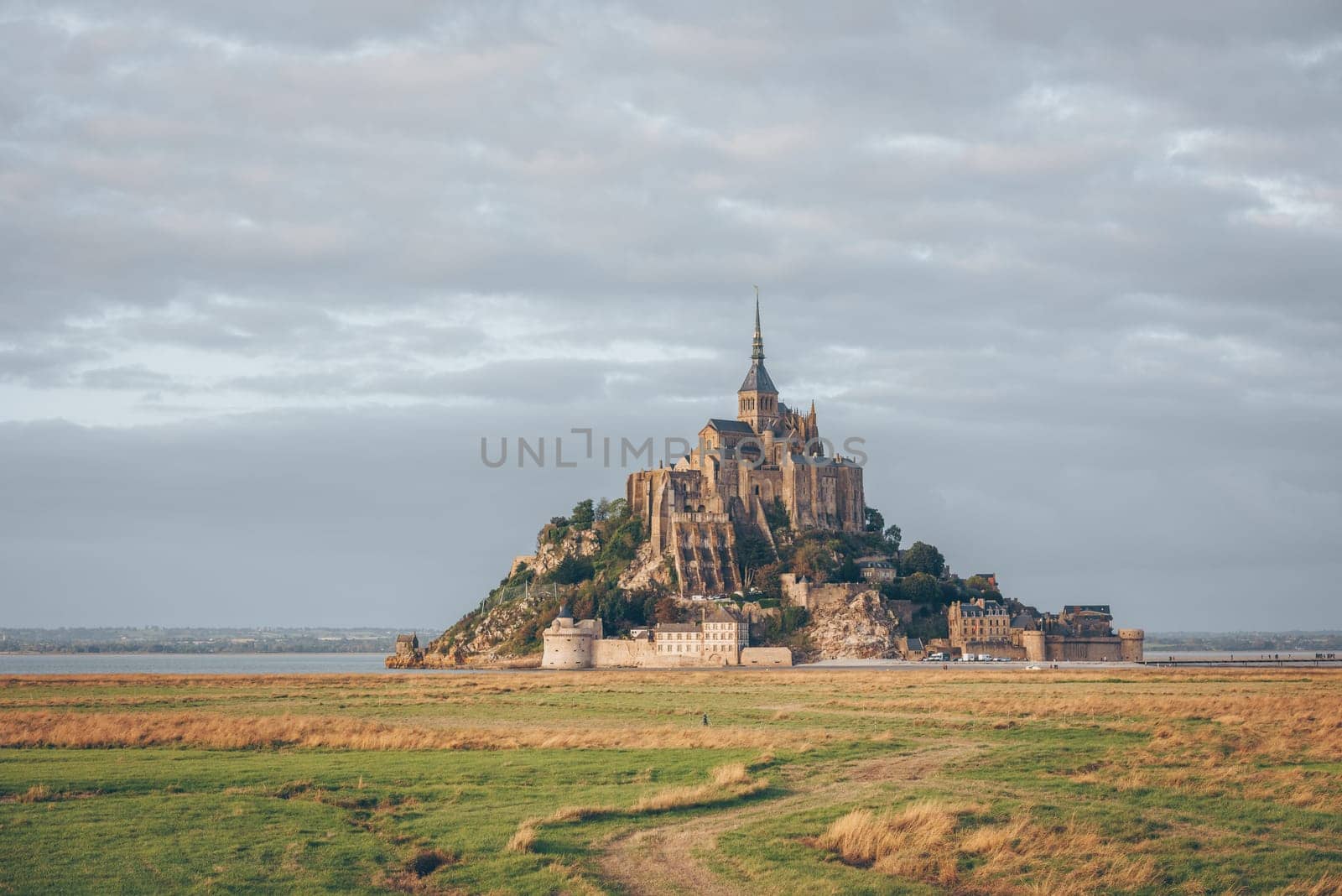 Mont Saint Michel monastery abbey on the island in Normandy, Northern France