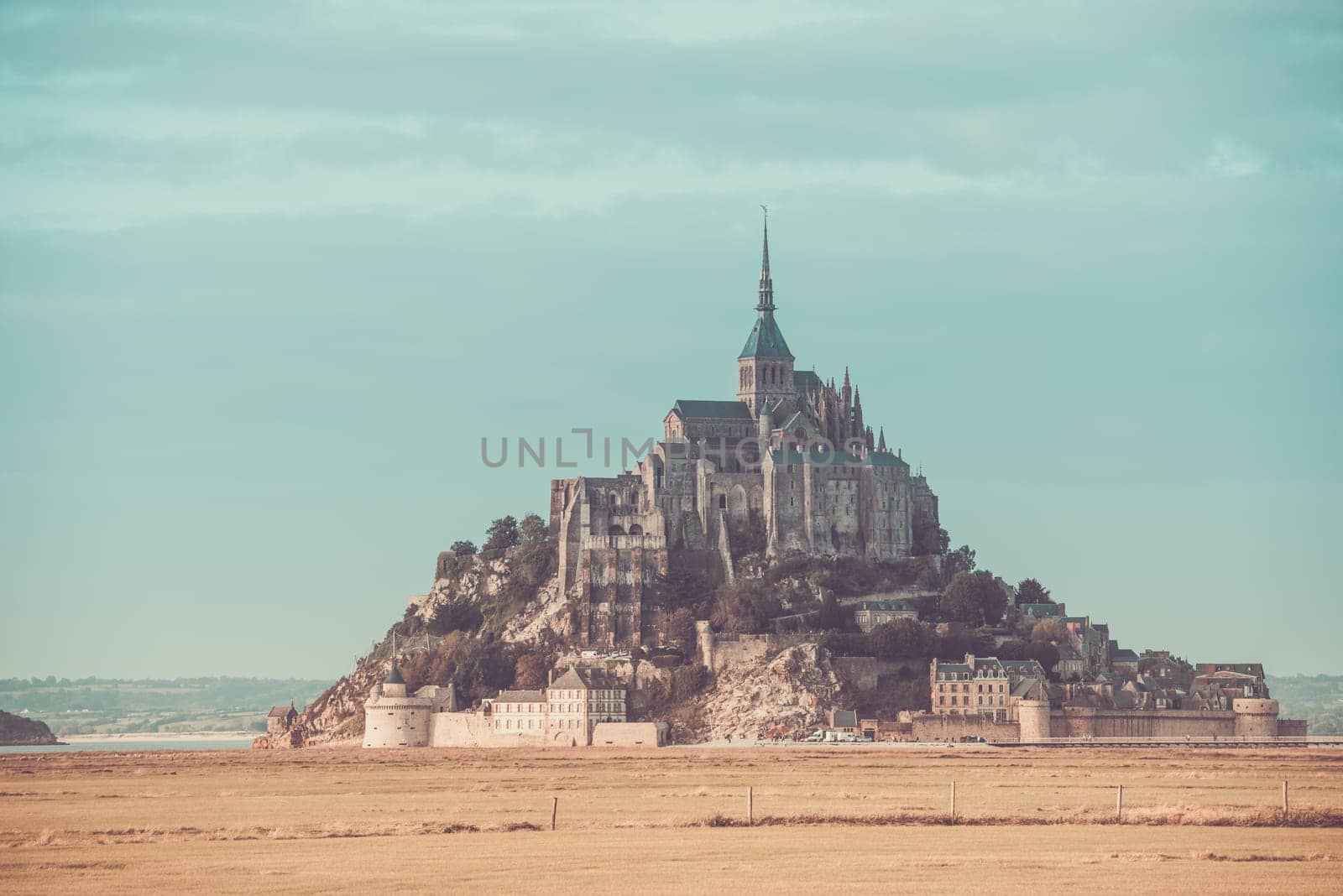 Mont Saint Michel monastery abbey on the island in Normandy, Northern France