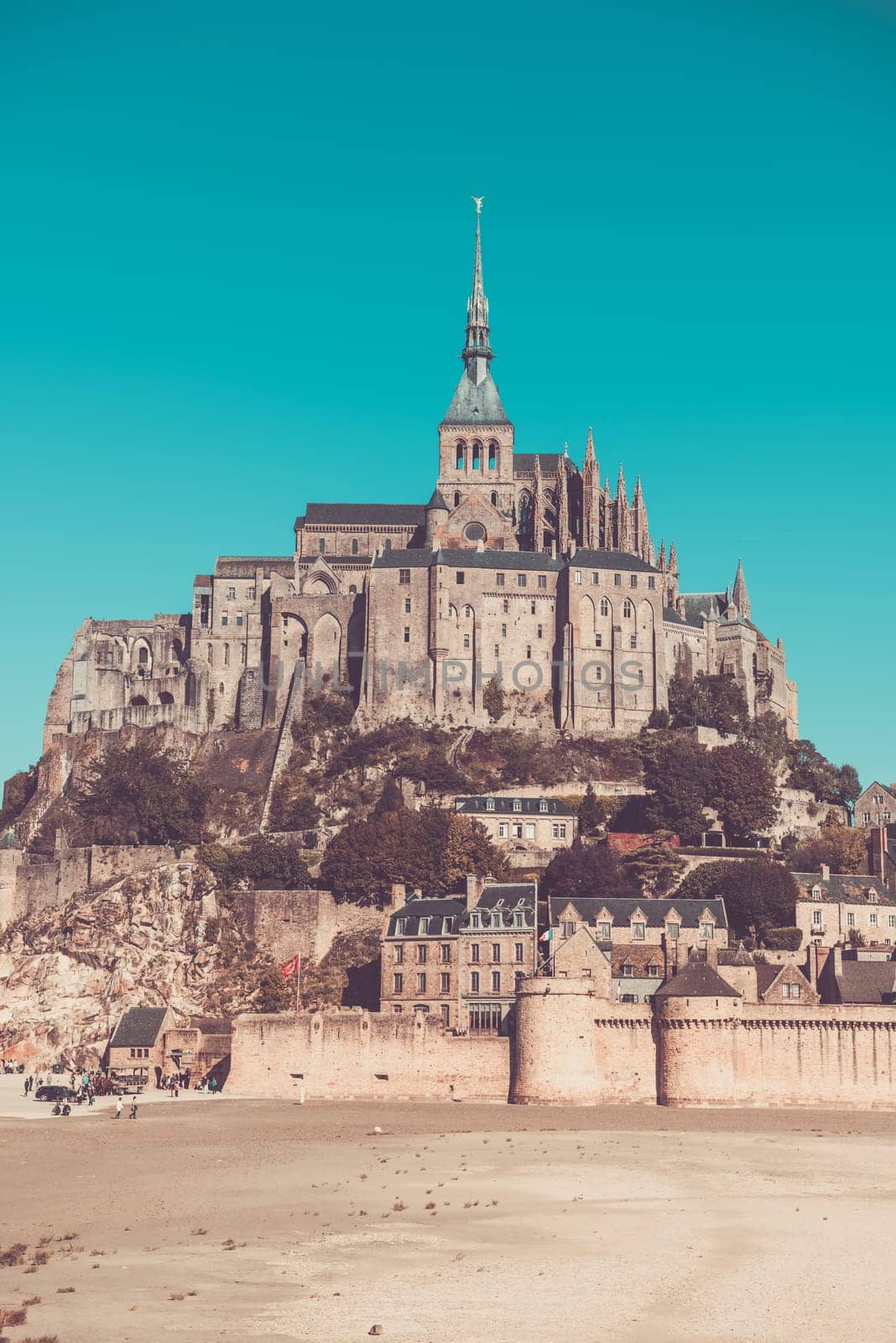 Mont Saint Michel monastery abbey on the island in Normandy, Northern France