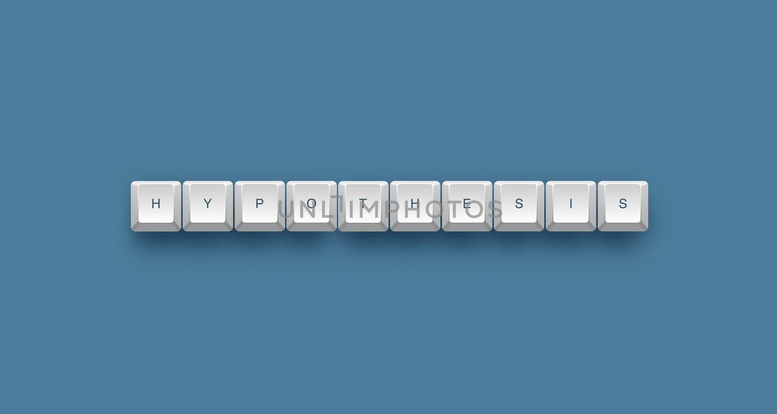 hypothesis text on a 3d keyboard button with shadow, 3d illustration