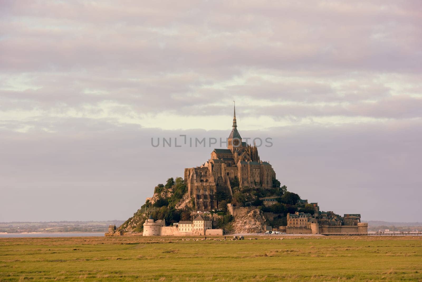 Mont Saint Michel monastery abbey on the island in Normandy, Northern France