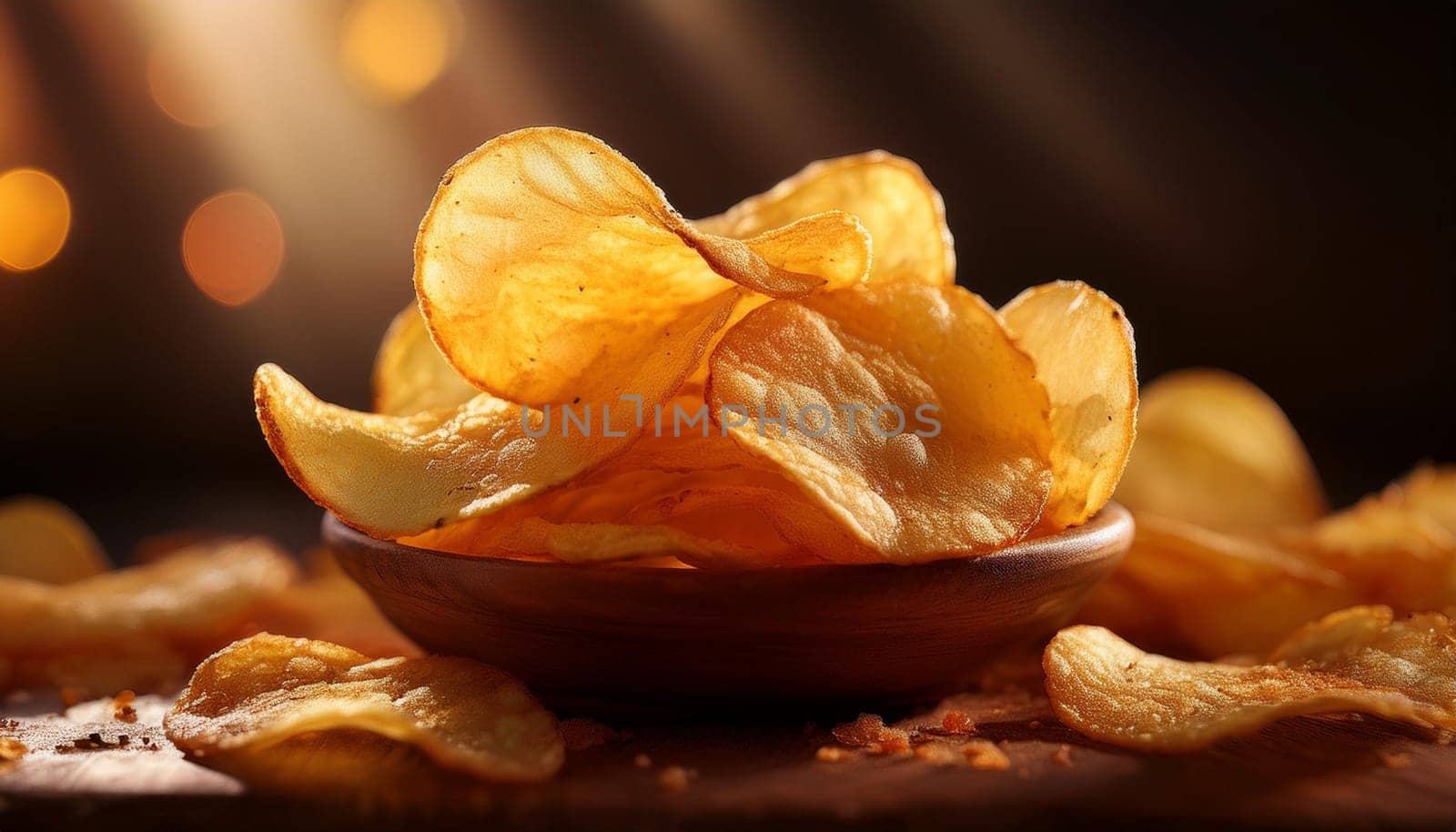 potato chips vegetarian food, AI generated image