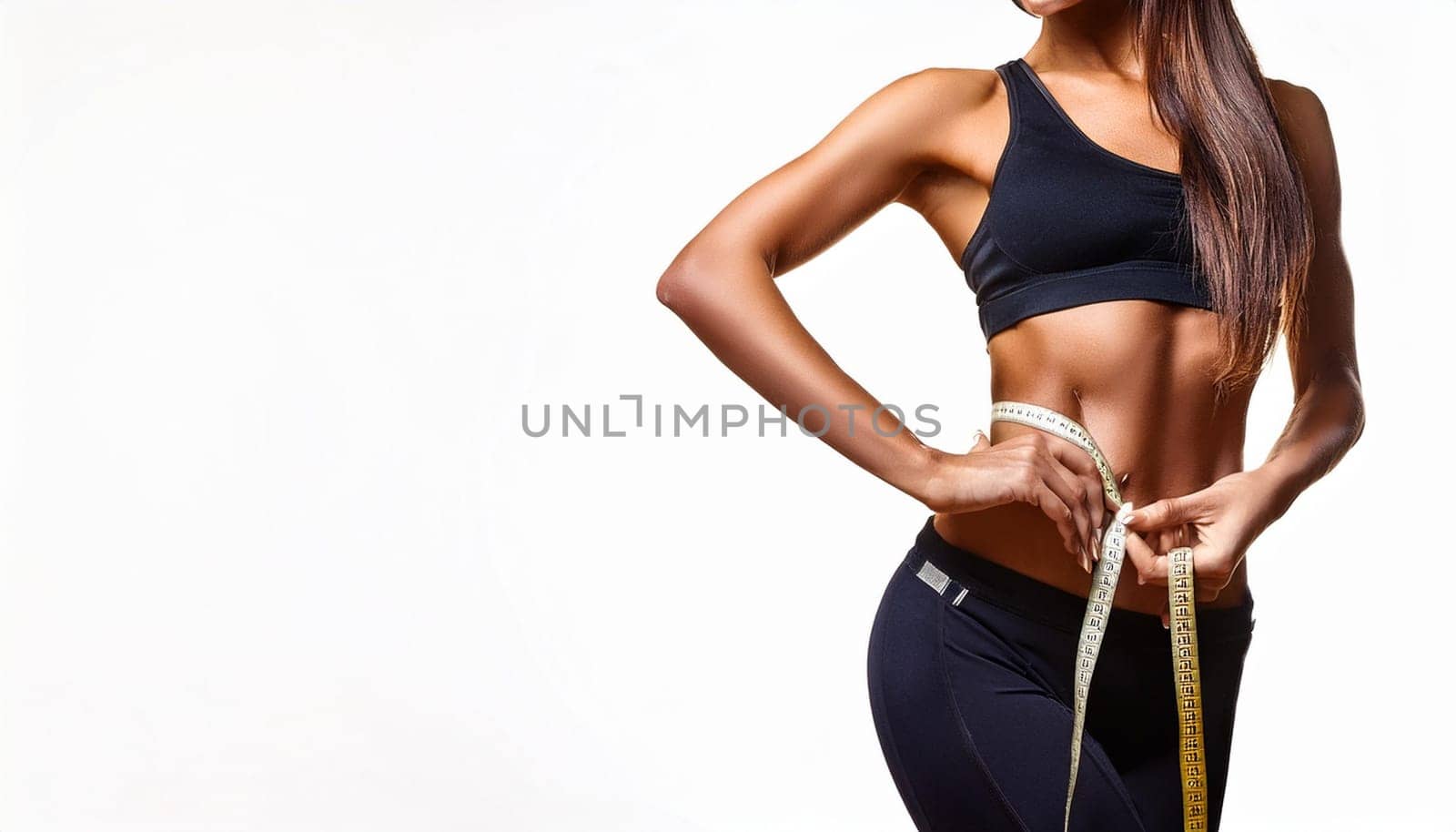 gorgeous young fit healthy woman, AI generated image