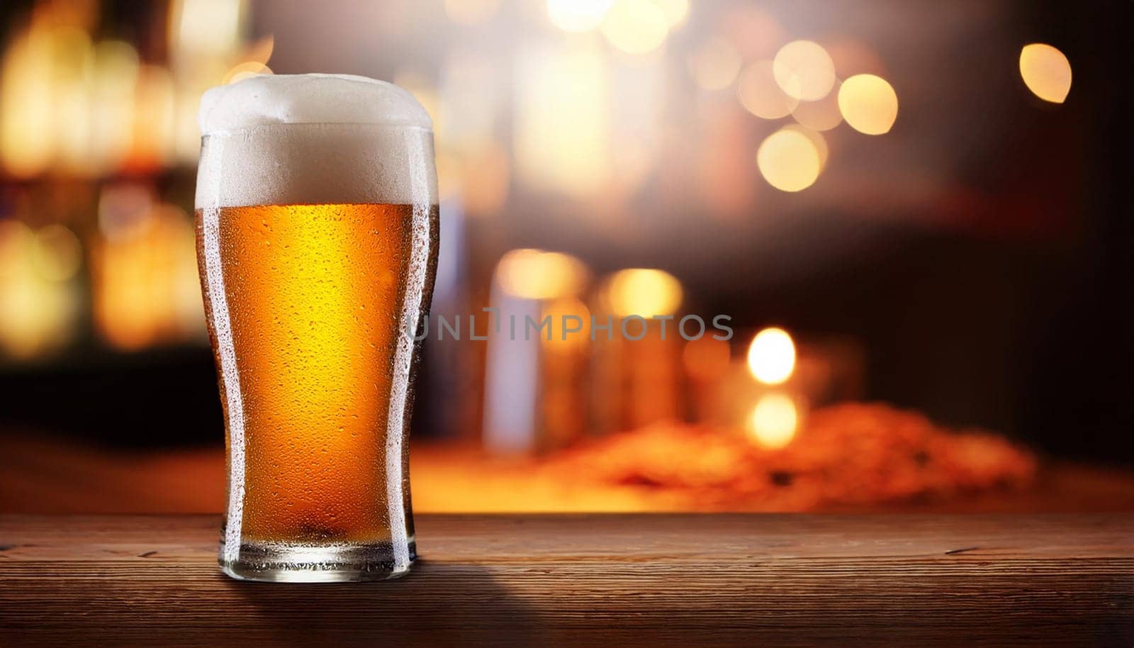 pint of beer in a pub, AI generated image