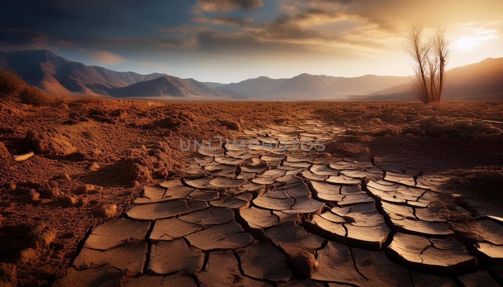 waste land useful as a background, AI generated image