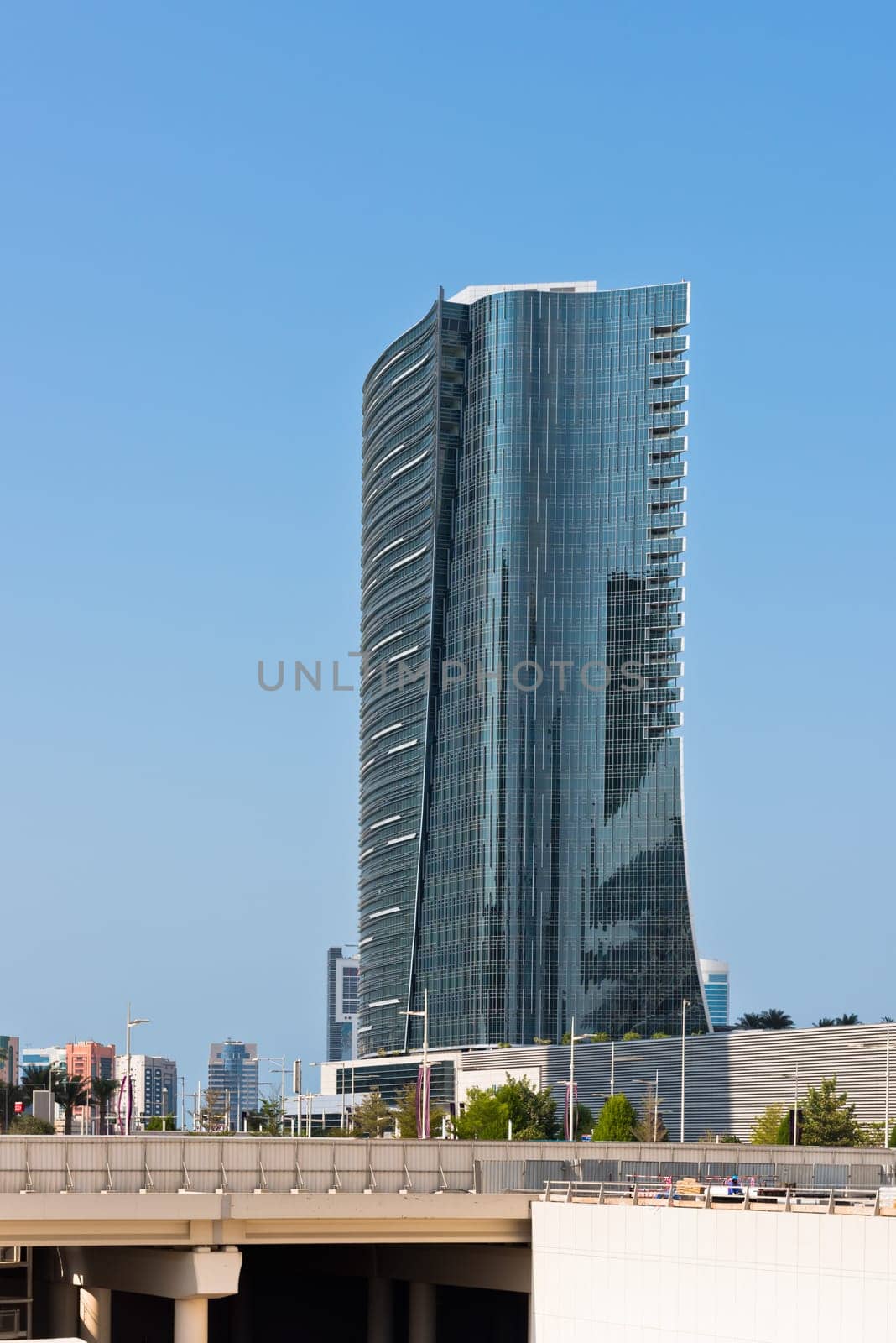 ABU DHABI, UAE - DECEMBER 24: Abu Dhabi Downtown streets with skyscrapers on December 24, 2014. United Arab Emirates
