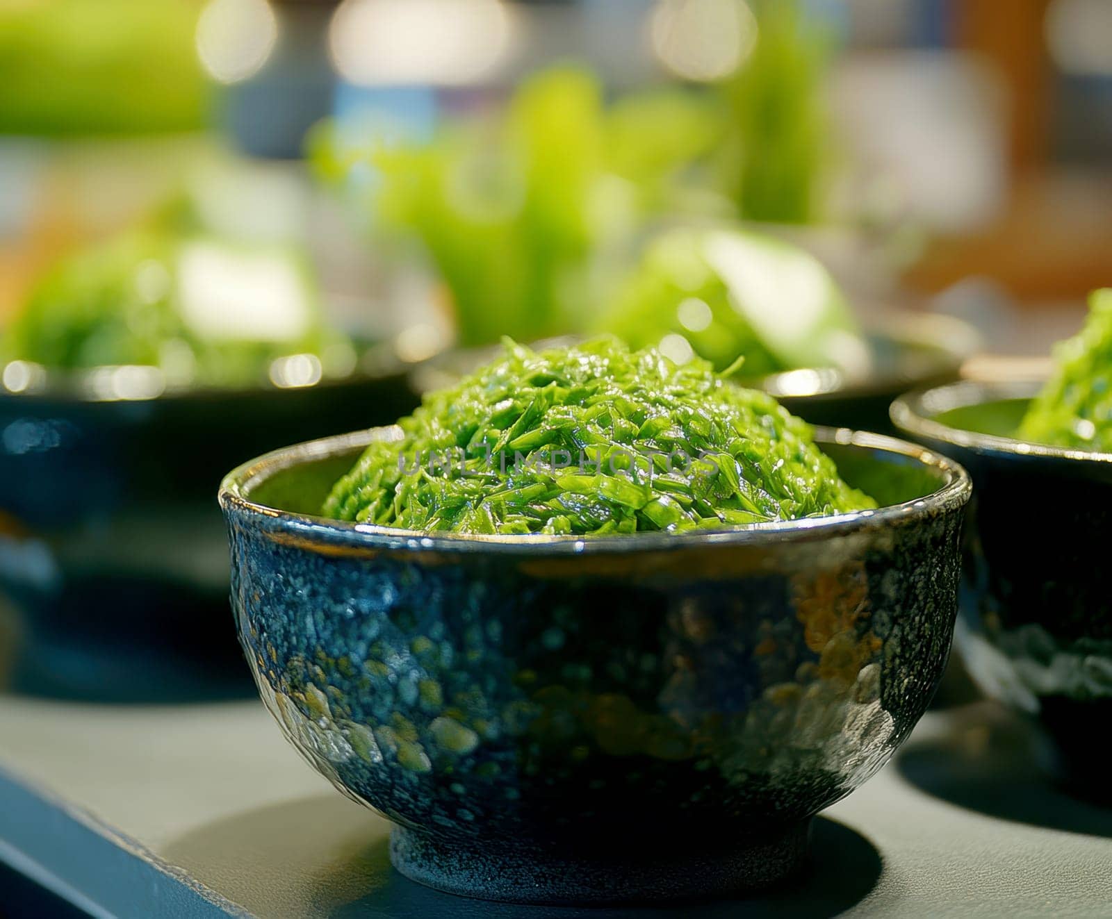 tasty Matcha Latte made from green tea. AI generative.