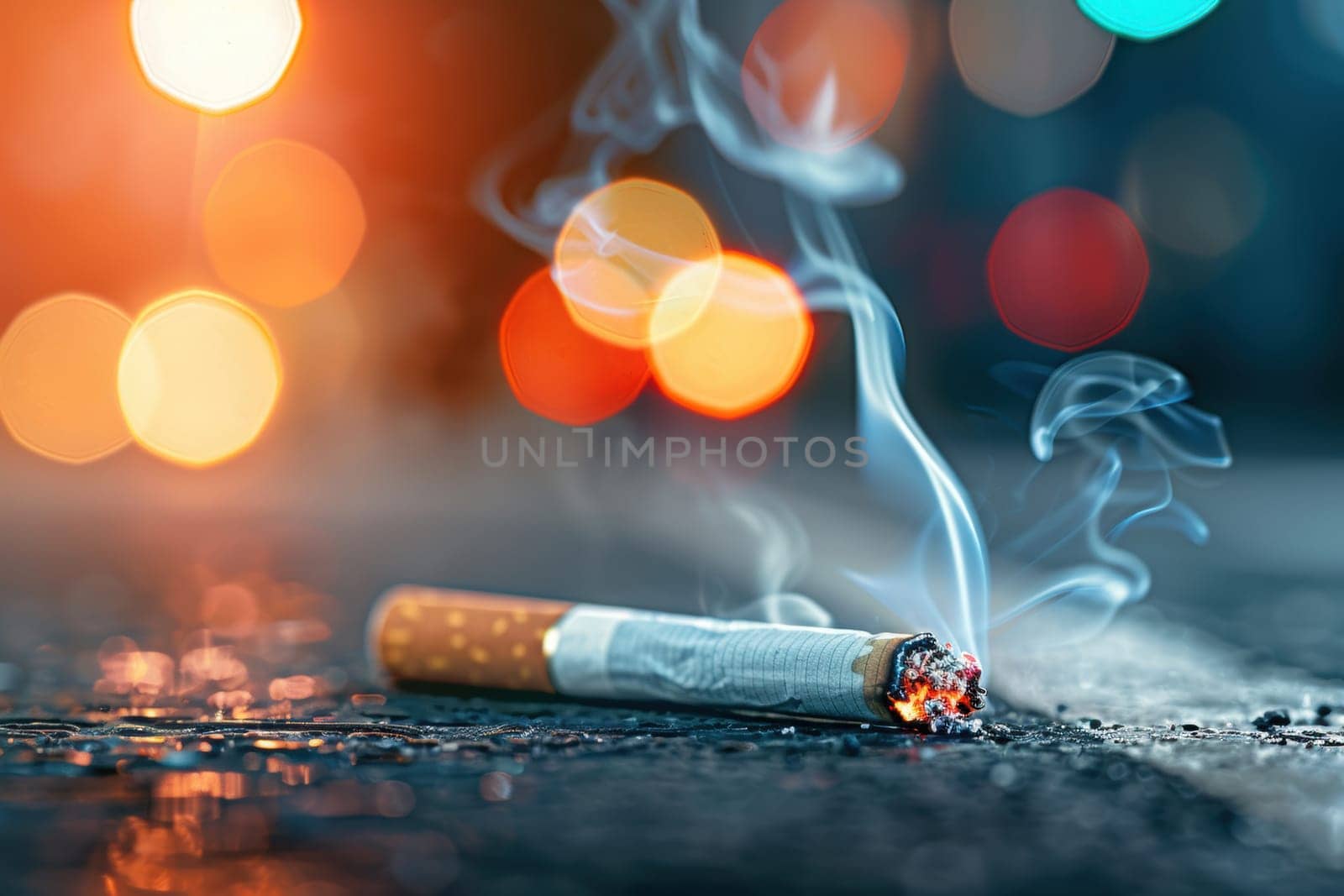 Anti-smoking campaign. AI generative.