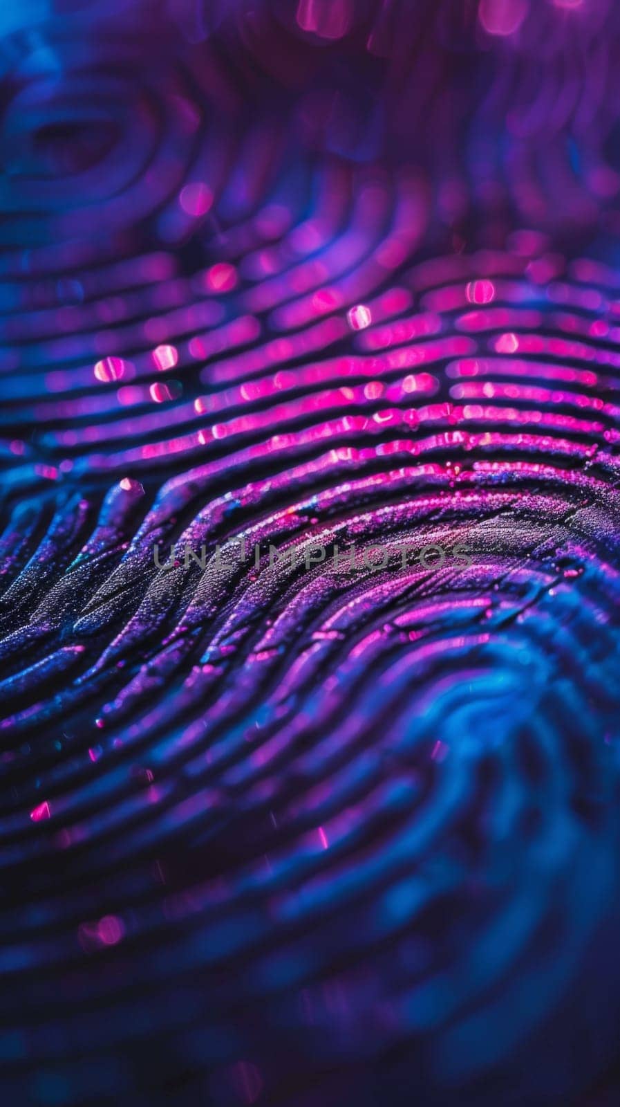Fingerprint macro scanning representing technology security identification, AI Generated