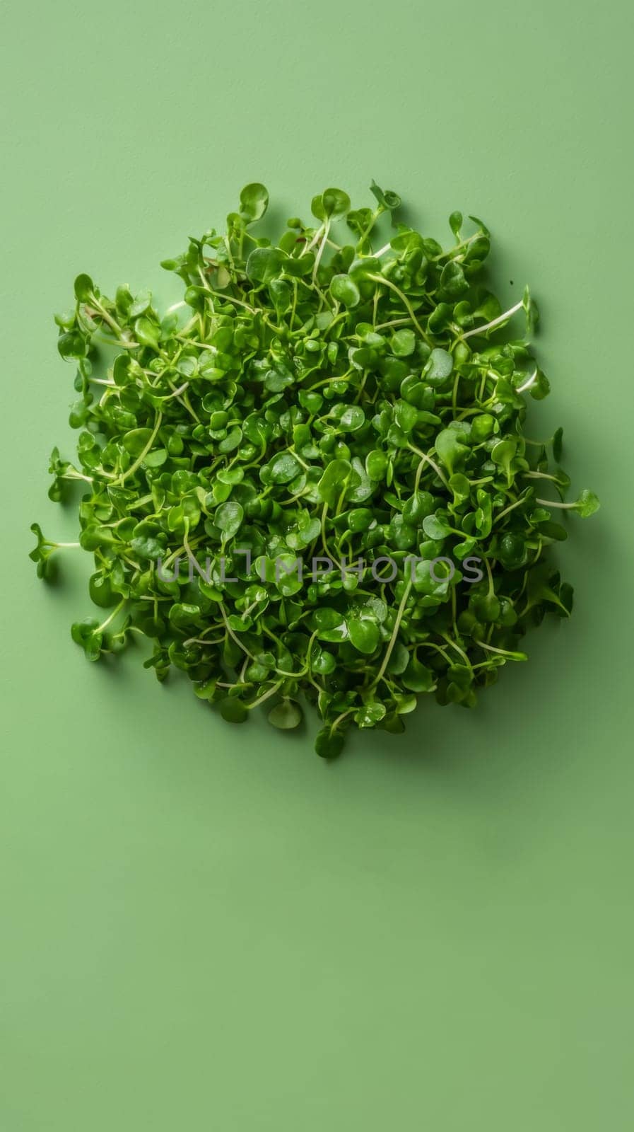 Green microgreens sprouts background, concept of healthy eating, copy space, AI Generated