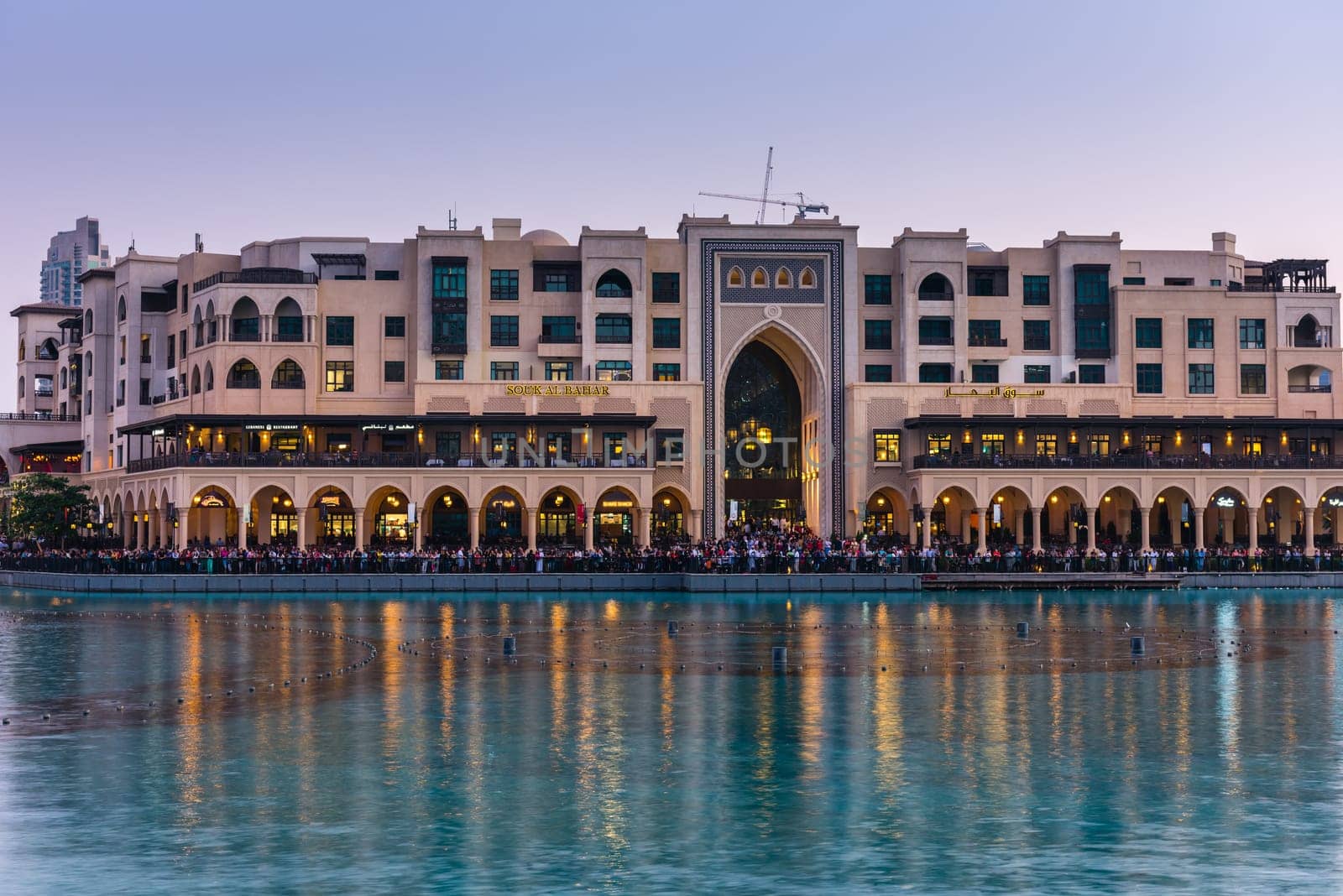UAE, DUBAI - JANUARY 01: Dubai fountains show place at the Dubai Mall on January 01, 2015