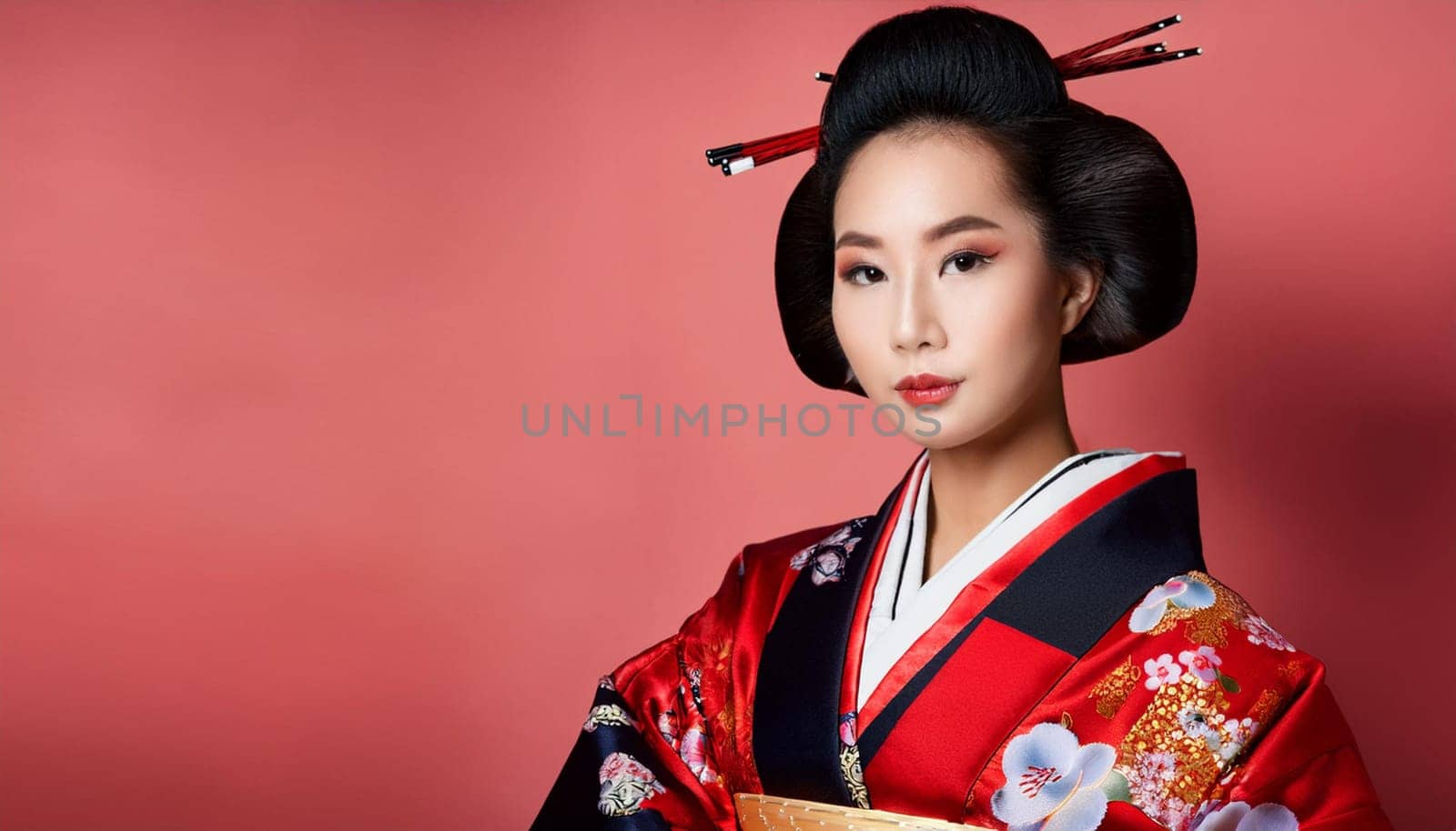 gorgeous young japanese geisha woman, AI generated image