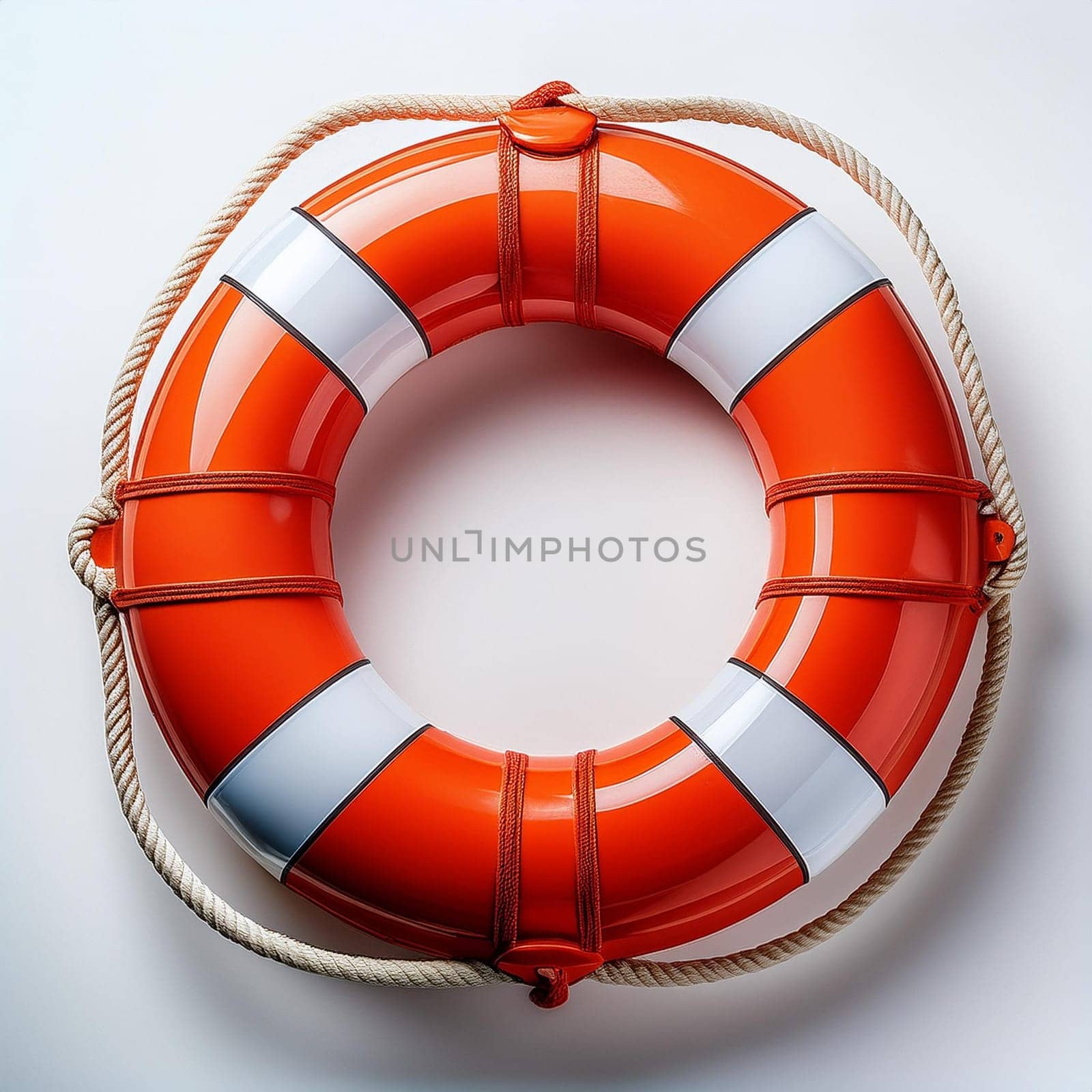 orange and white lifebuoy, AI generated image