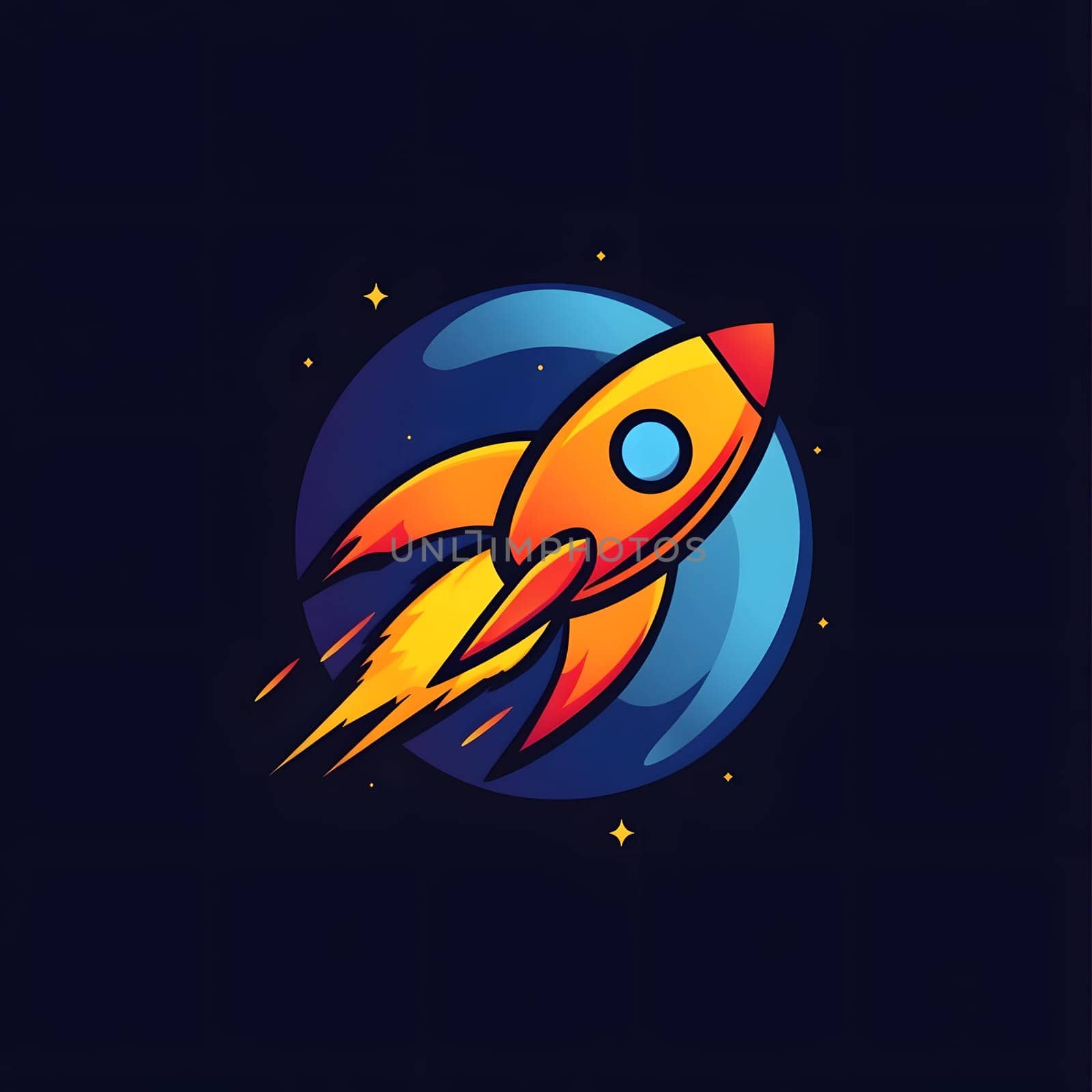 Minimalistic Flying Space Rocket Launch flight innovation Icon Symbol
