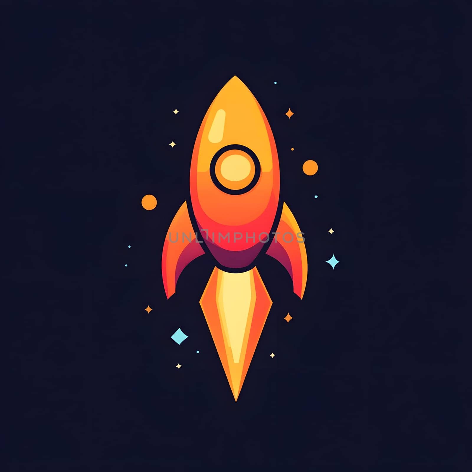 Minimalistic Flying Space Rocket Launch flight innovation Icon Symbol