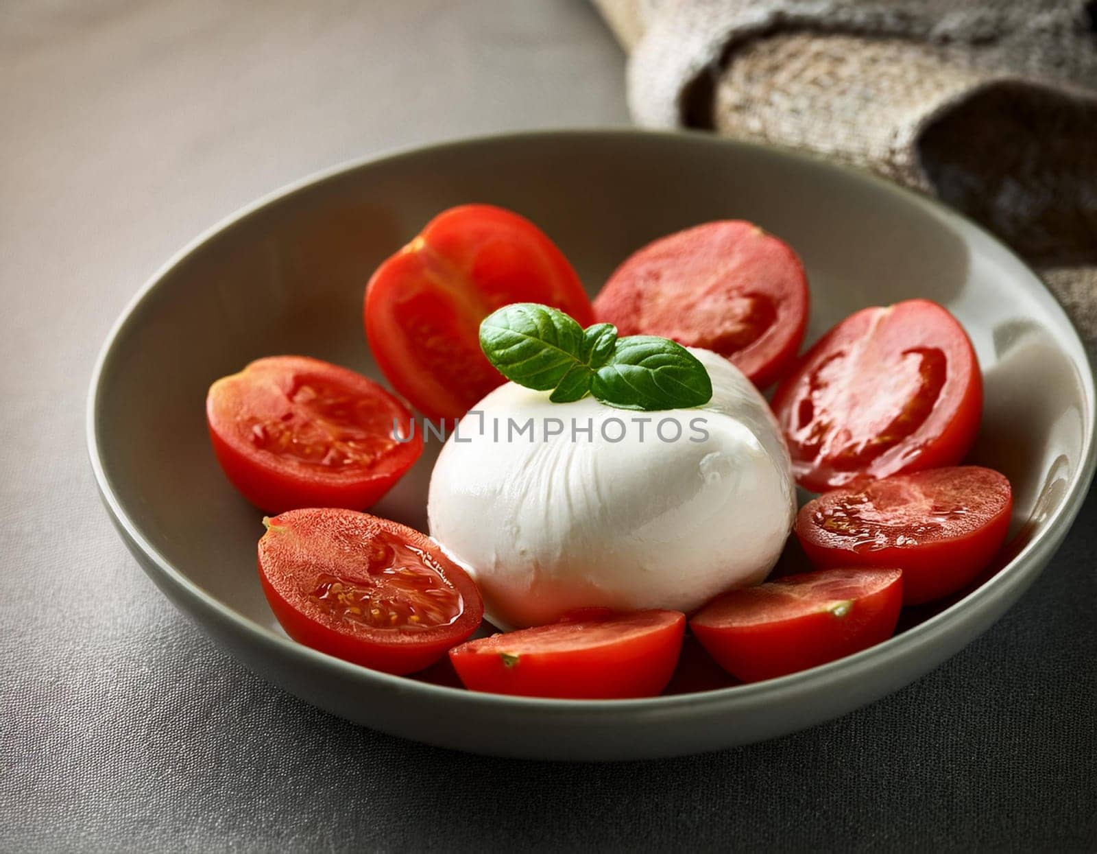 buffalo mozzarella cheese food, AI generated image