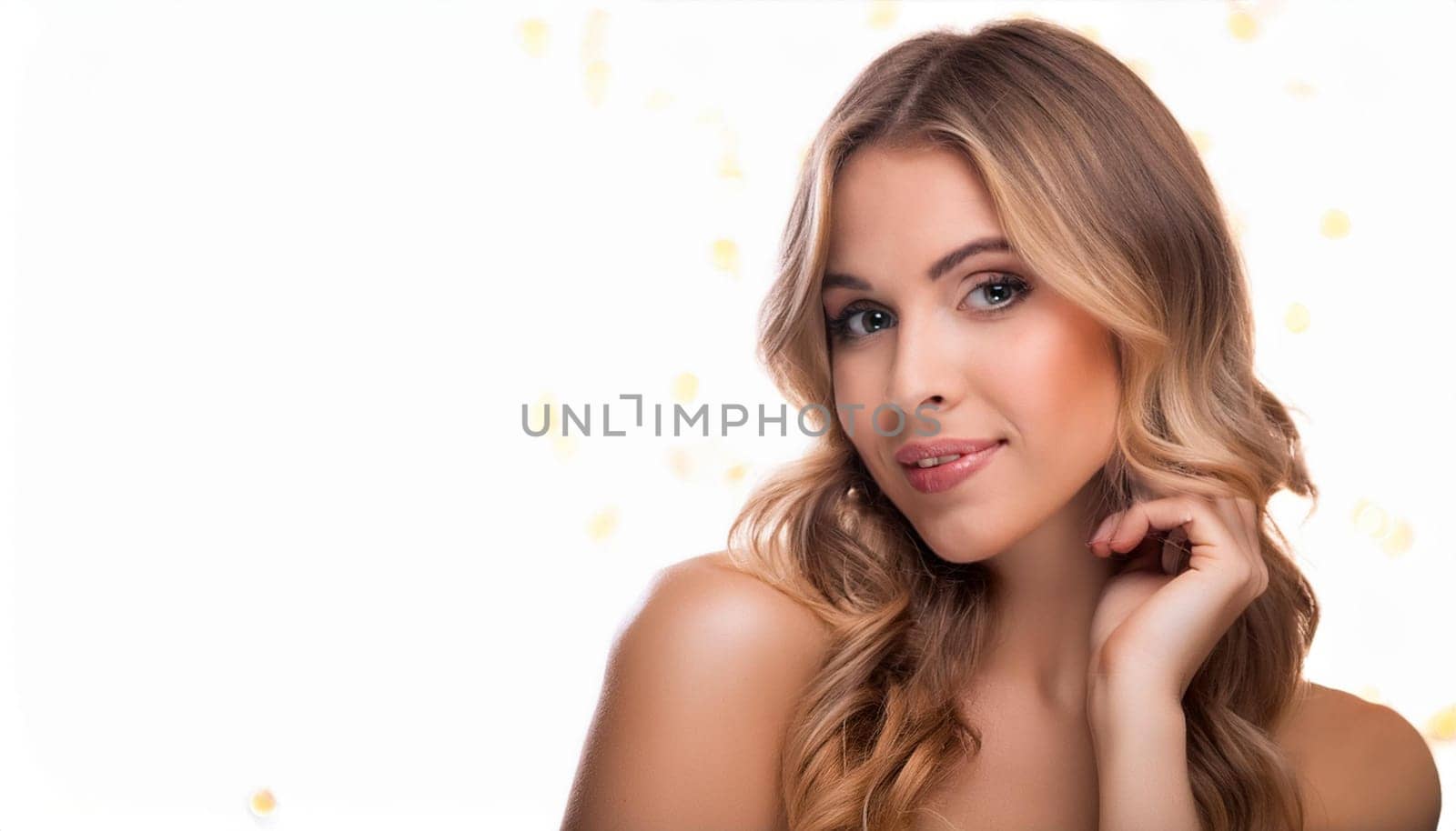 pretty young flirty woman smiling, AI generated image