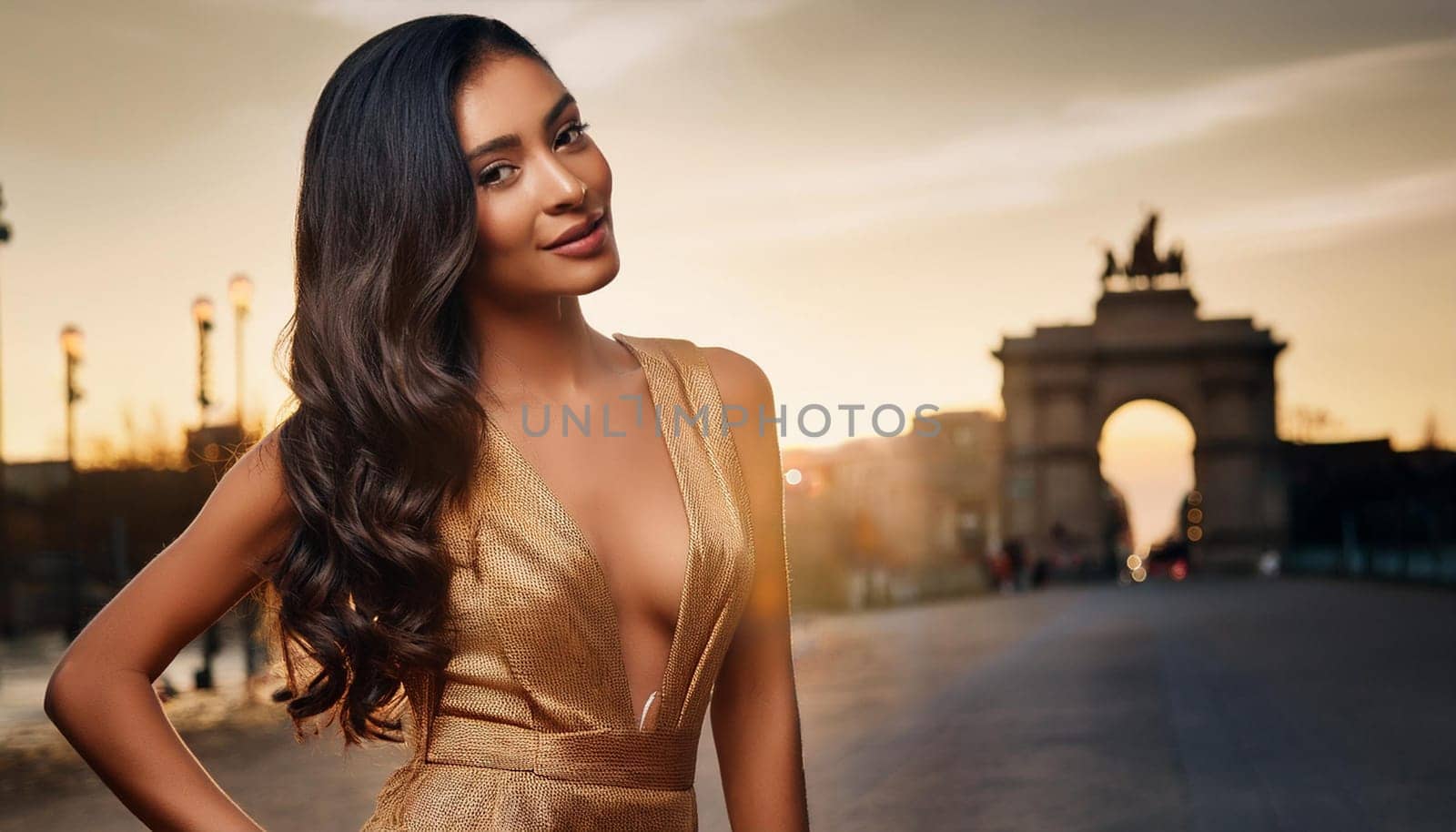 portrait of pretty young woman, AI generated image