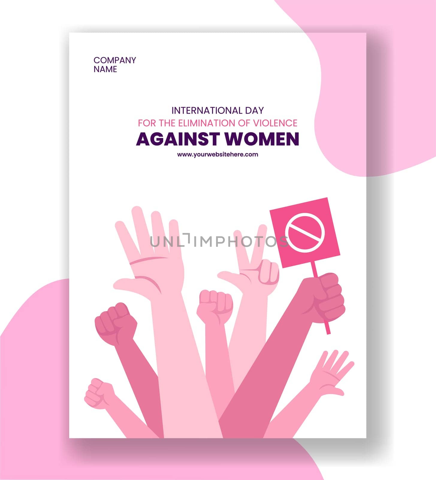 Social Media Vertical Poster on Eliminating Domestic Violence Against Women Cartoon Template